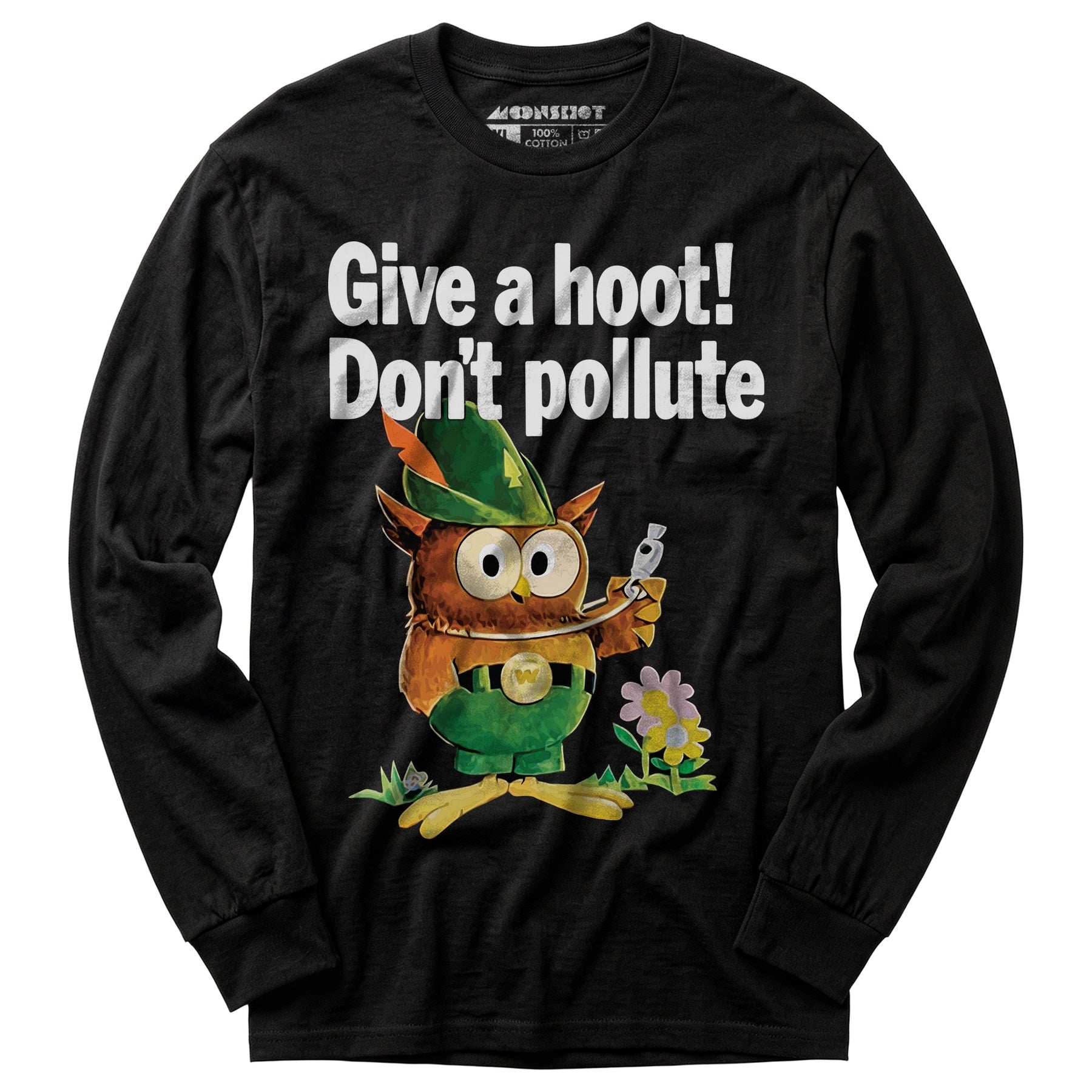Give a Hoot Don't Pollute - Woodsy Owl Retro - Long Sleeve T-Shirt