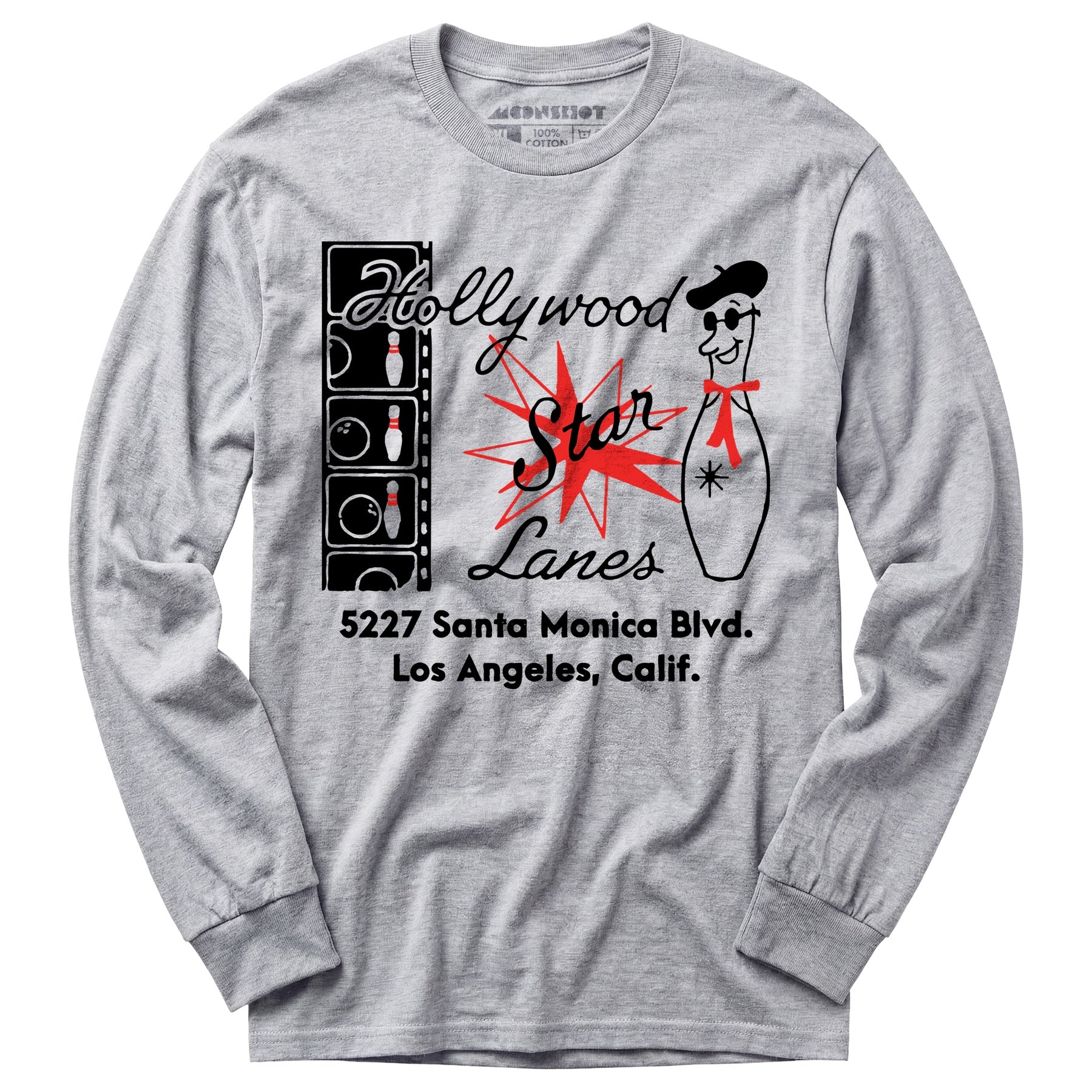Hollywood Star Lanes - Los Angeles, CA - Vintage Bowling Alley - Long Sleeve T-Shirt