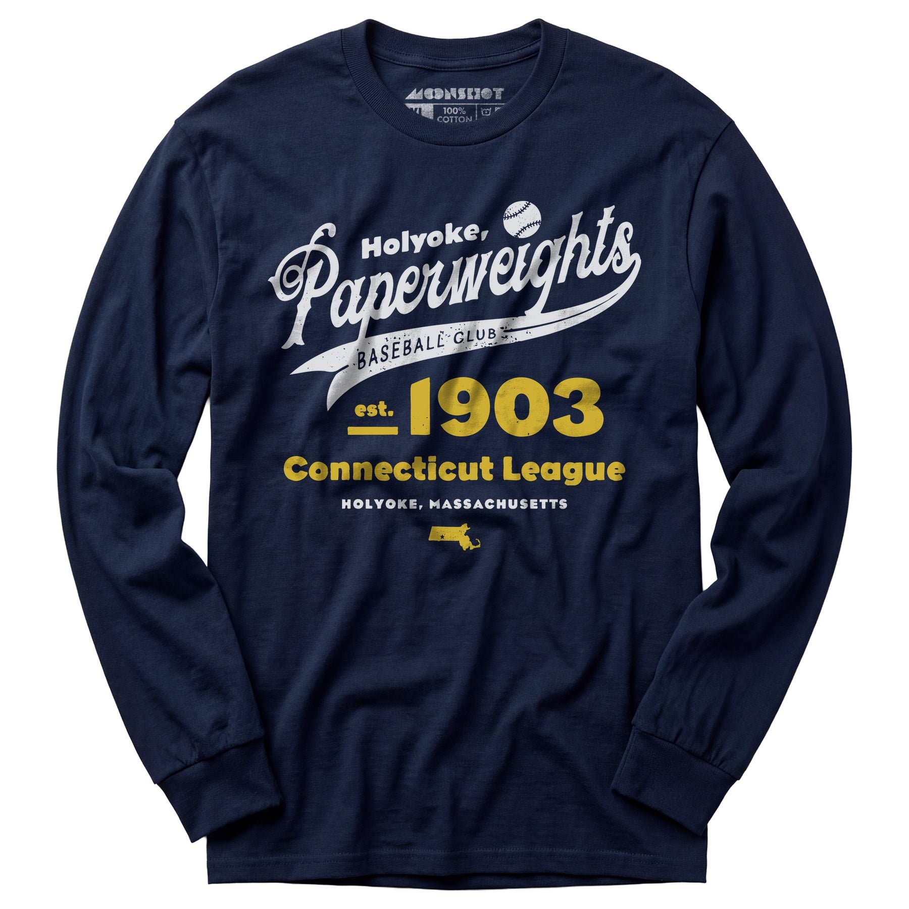 Holyoke Paperweights - Massachusetts - Vintage Defunct Baseball Teams - Long Sleeve T-Shirt