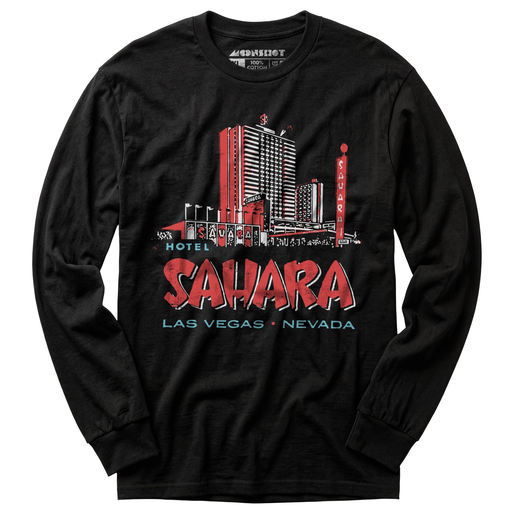 Hotel Sahara Exterior - Vintage Las Vegas - Long Sleeve T-Shirt