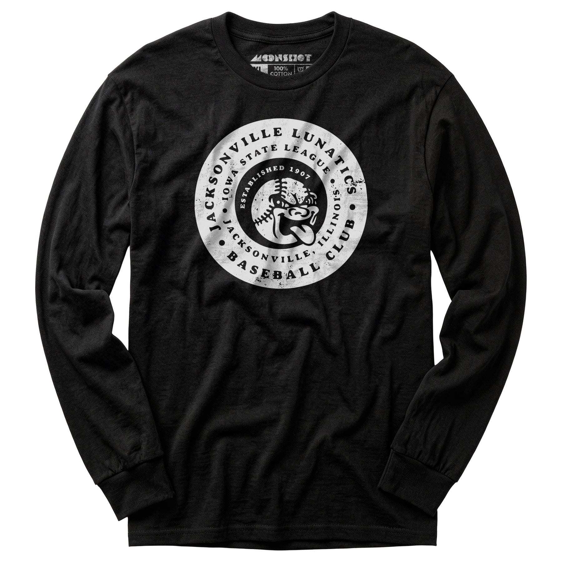 Jacksonville Lunatics - Illinois - Vintage Defunct Baseball Teams - Long Sleeve T-Shirt