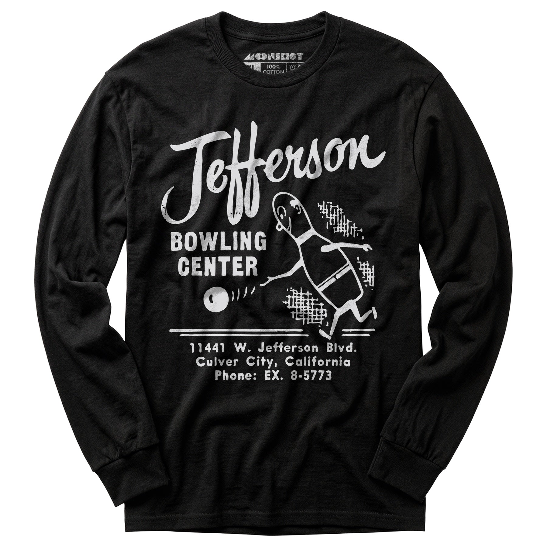 Jefferson Bowling Center - Culver City, CA - Vintage Bowling Alley - Long Sleeve T-Shirt