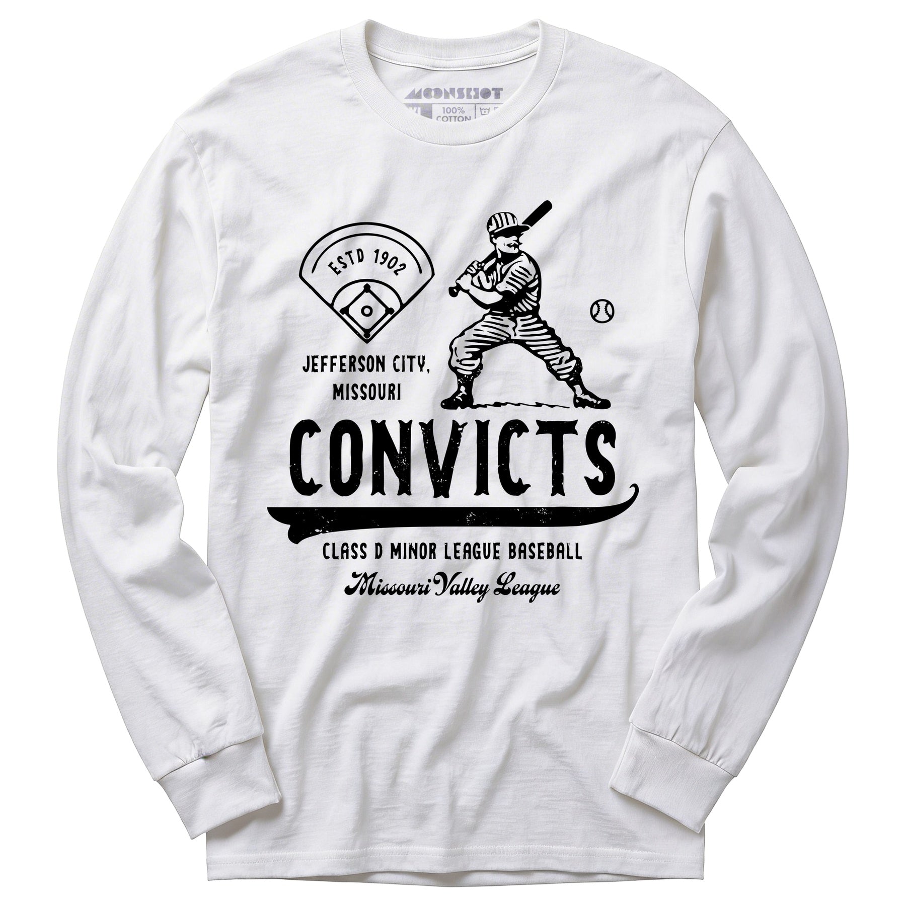Jefferson City Convicts - Missouri - Vintage Defunct Baseball Teams - Long Sleeve T-Shirt