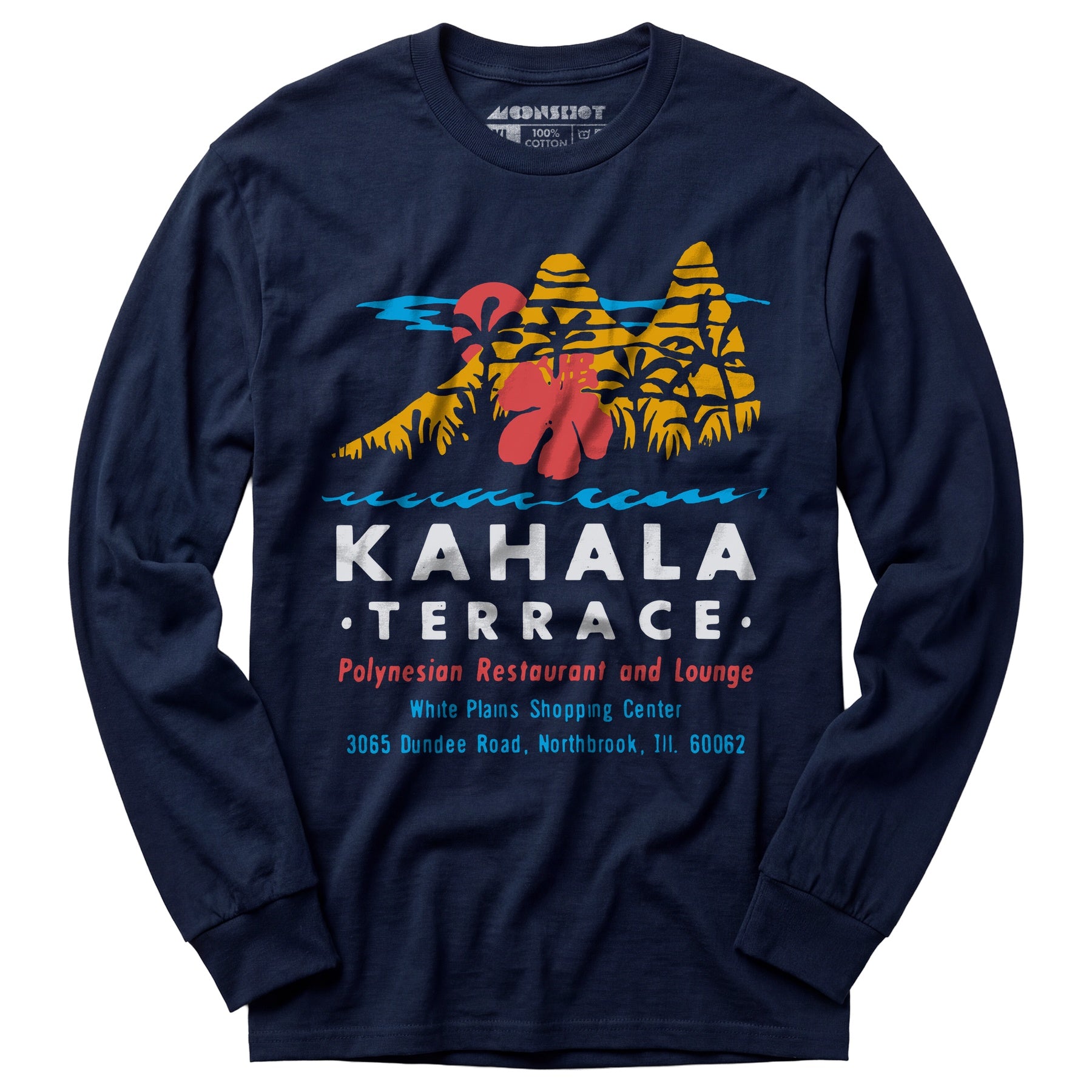 Kahala Terrace - White Plains, IL - Vintage Tiki Bar - Long Sleeve T-Shirt