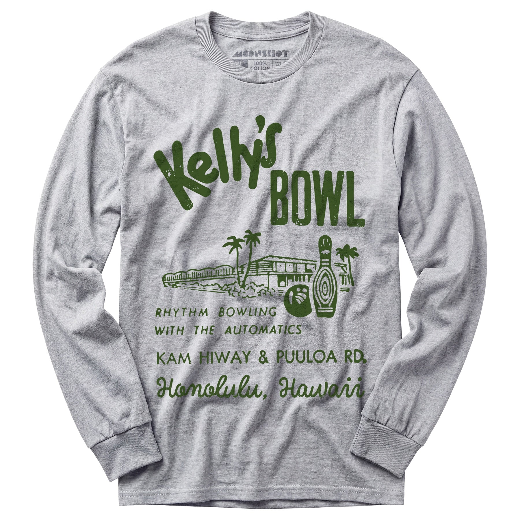 Kelly's Bowl - Honolulu, HI - Vintage Bowling Alley - Long Sleeve T-Shirt