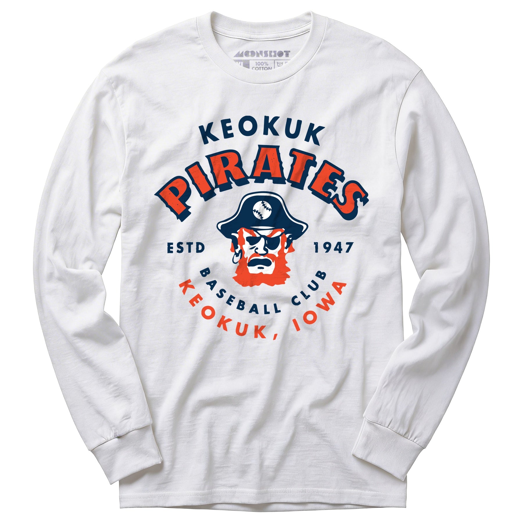 Keokuk Pirates - Iowa - Vintage Defunct Baseball Teams - Long Sleeve T-Shirt
