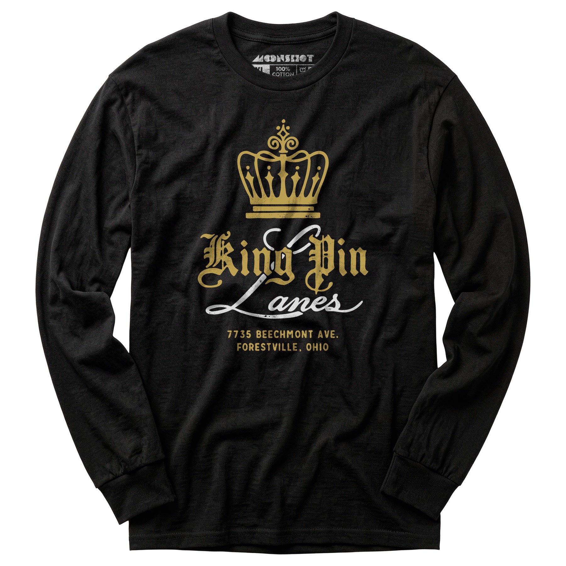 King Pin Lanes - Forestville, OH - Vintage Bowling Alley - Long Sleeve T-Shirt
