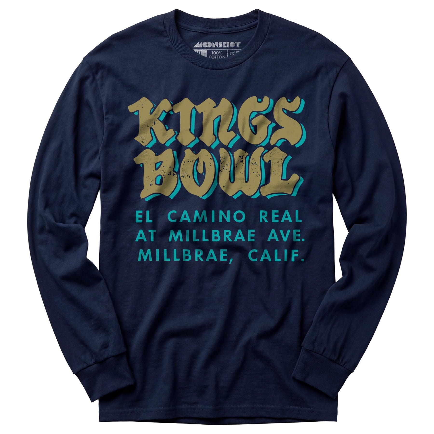 Kings Bowl - Millbrae, CA - Vintage Bowling Alley - Long Sleeve T-Shirt
