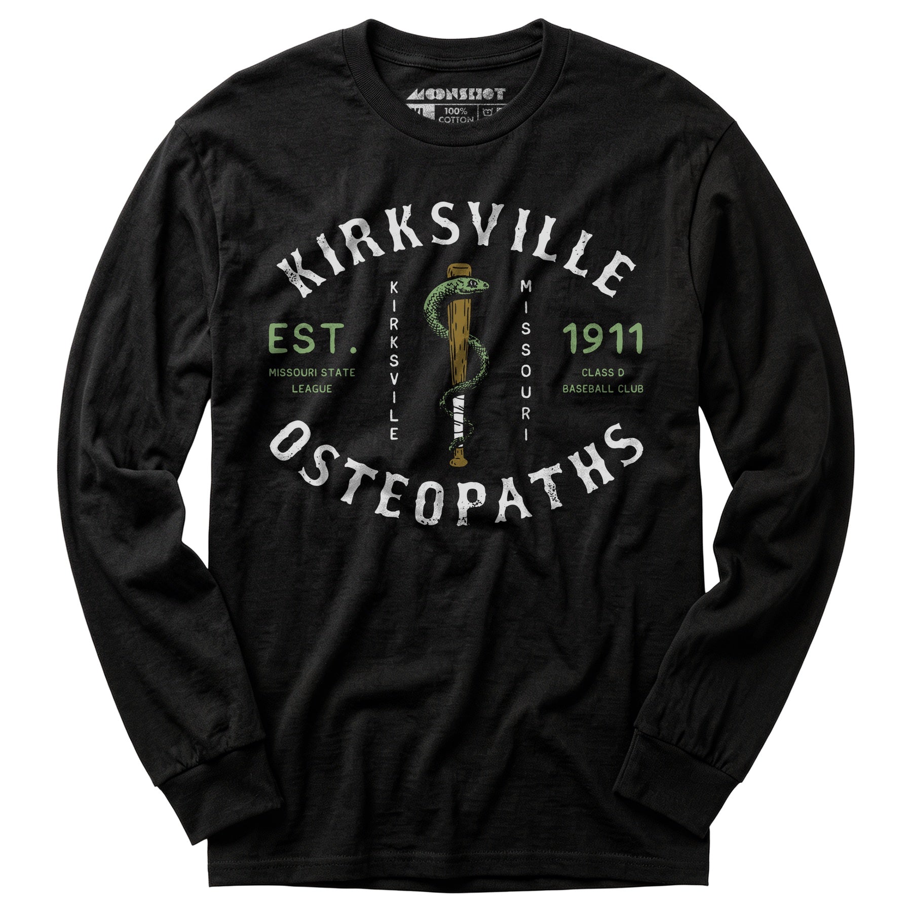 Kirksville Osteopaths - Missouri - Vintage Defunct Baseball Teams - Long Sleeve T-Shirt
