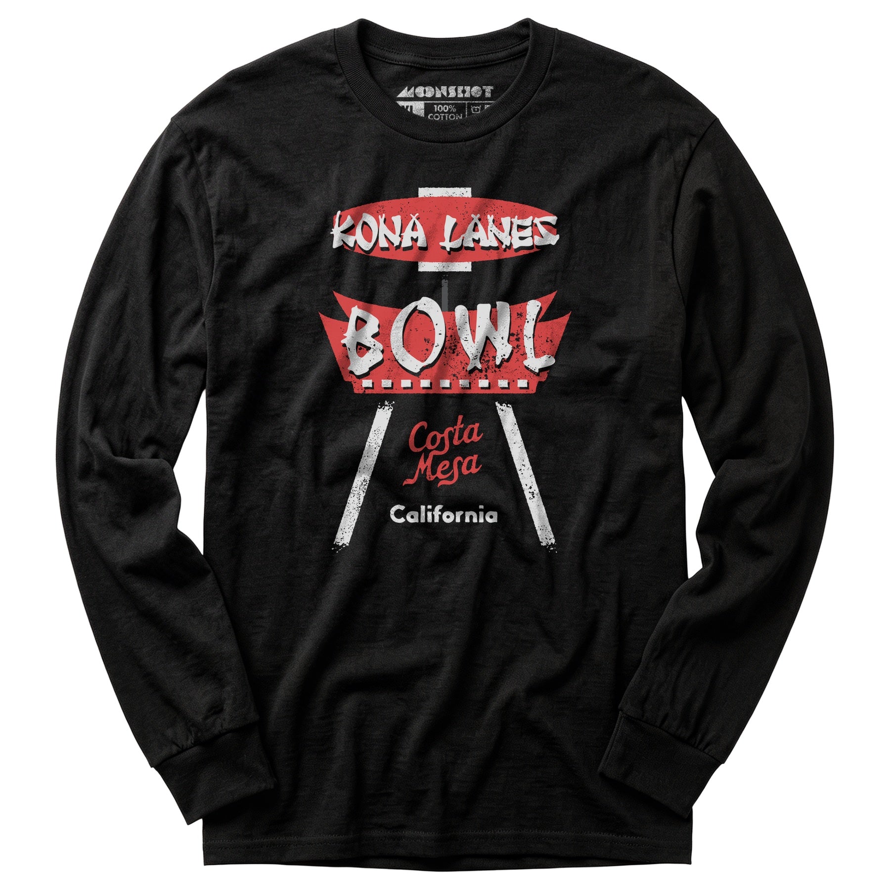 Kona Lanes - Costa Mesa, CA - Vintage Bowling Alley - Long Sleeve T-Shirt