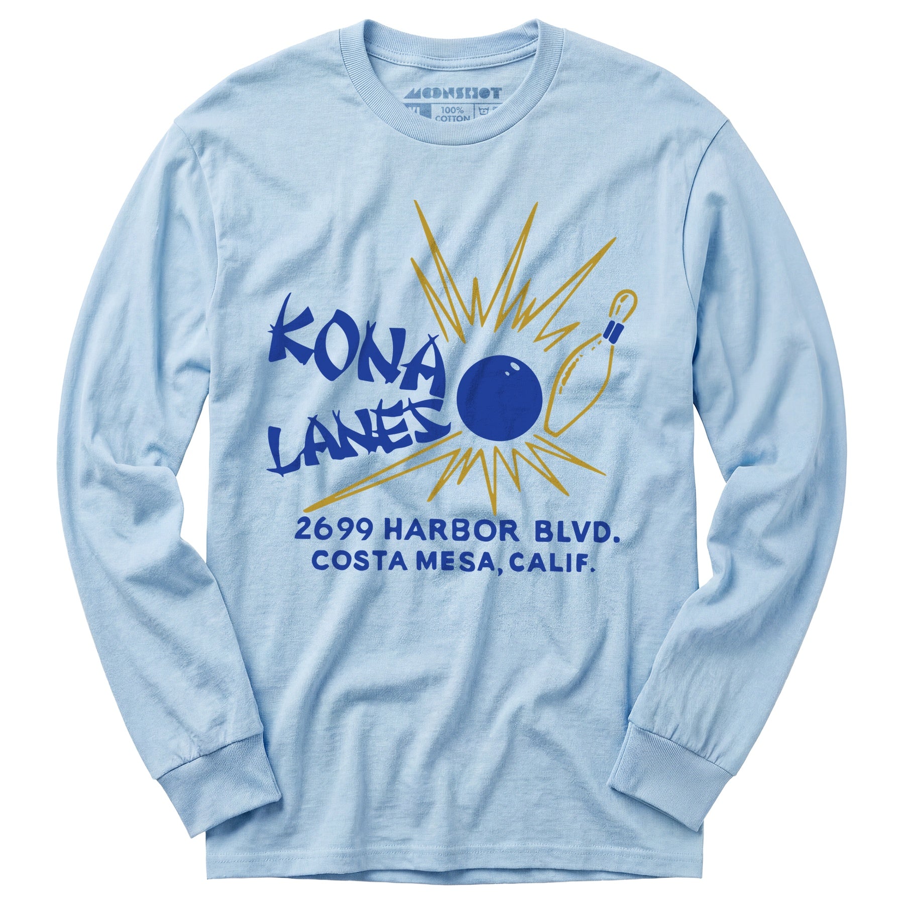 Kona Lanes v2 - Costa Mesa, CA - Vintage Bowling Alley - Long Sleeve T-Shirt