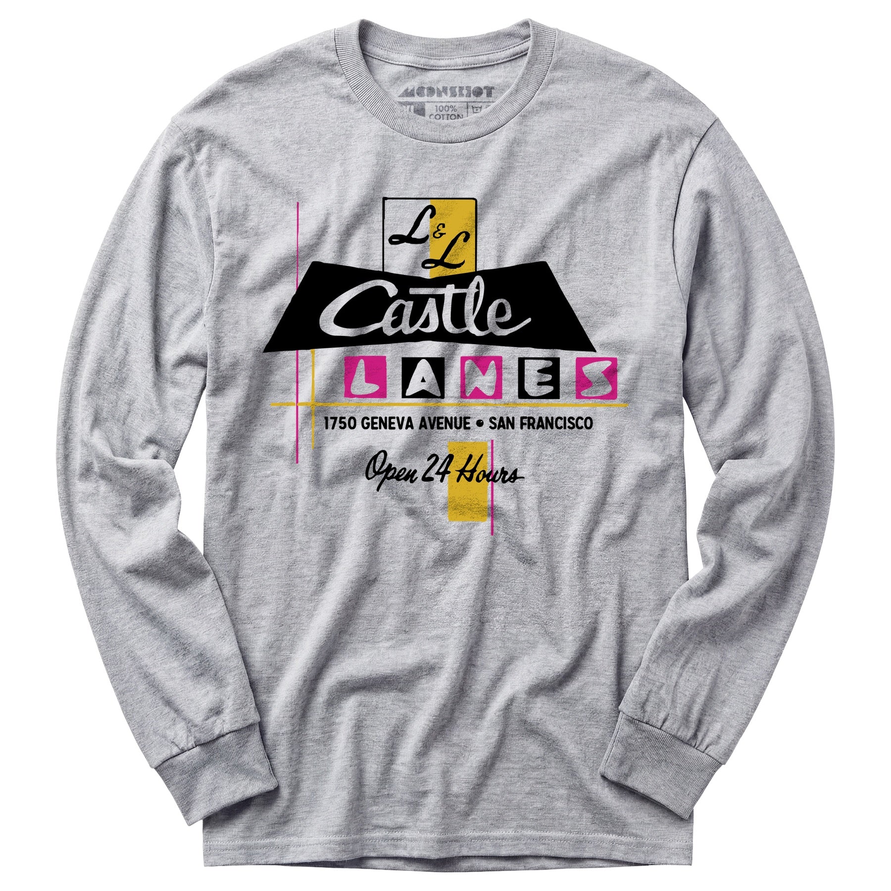 L & L Castle Lanes - San Francisco, CA - Vintage Bowling Alley - Long Sleeve T-Shirt
