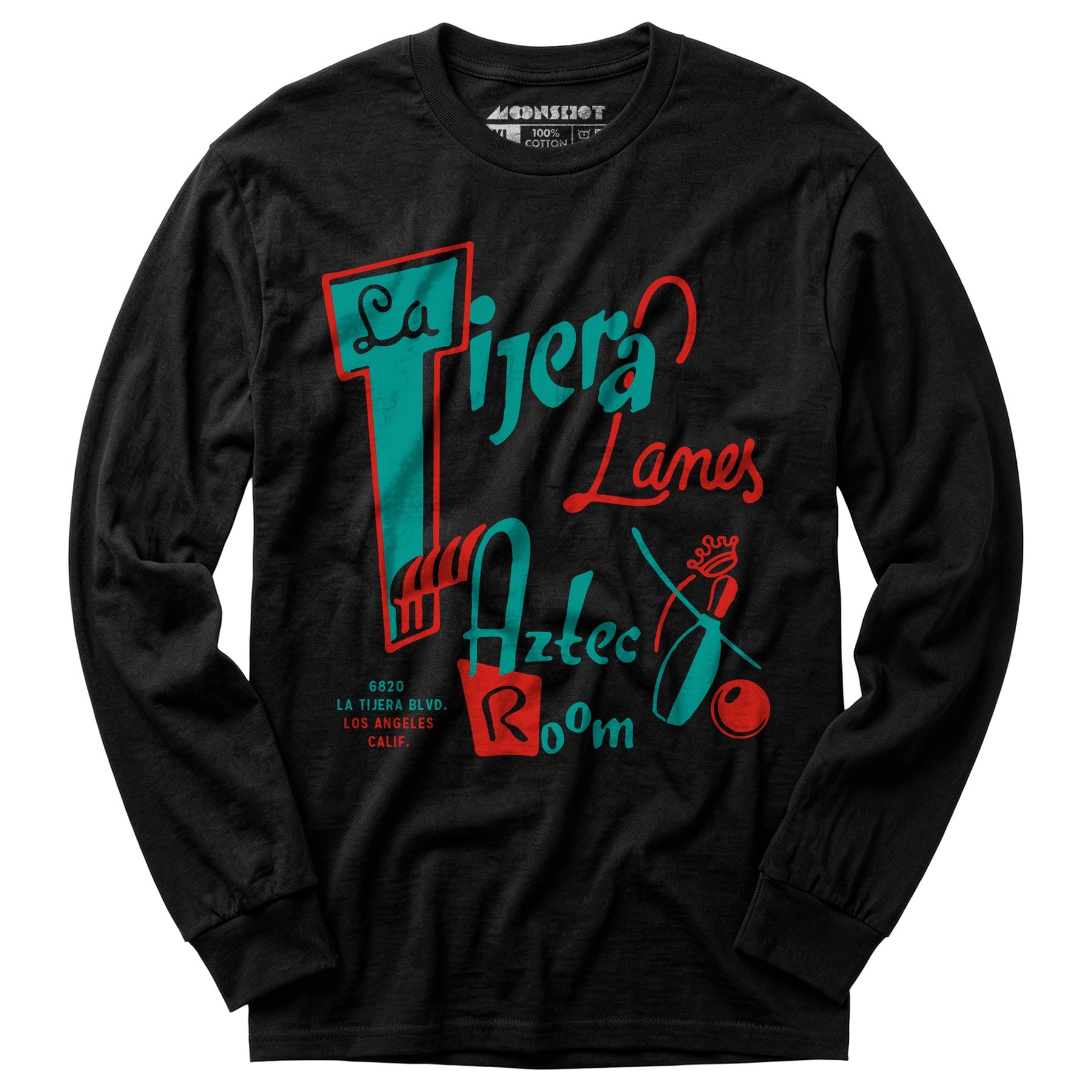 La Tijera Lanes - Los Angeles, CA - Vintage Bowling Alley - Long Sleeve T-Shirt