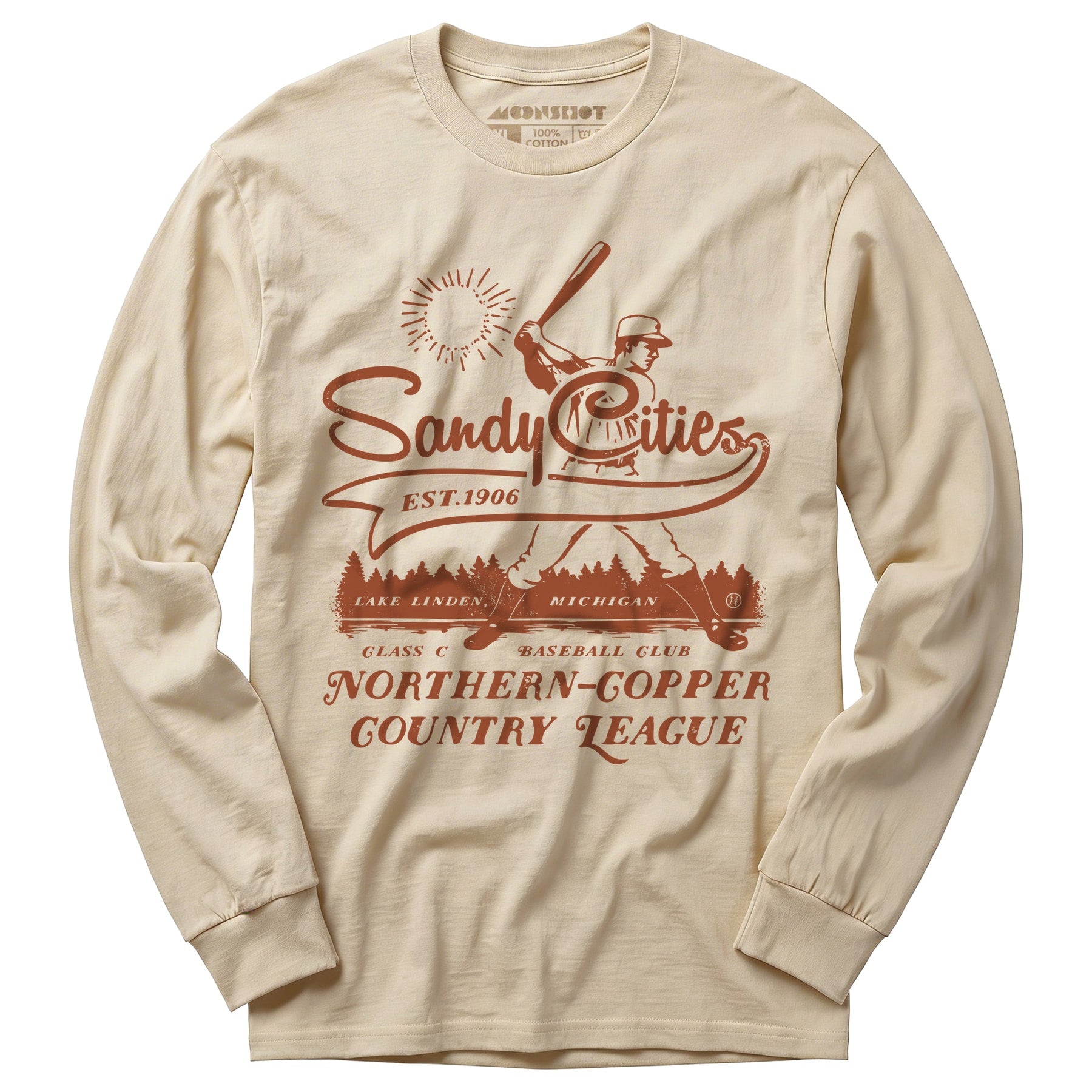 Lake Linden Sandy Cities - Michigan - Vintage Defunct Baseball Teams - Long Sleeve T-Shirt