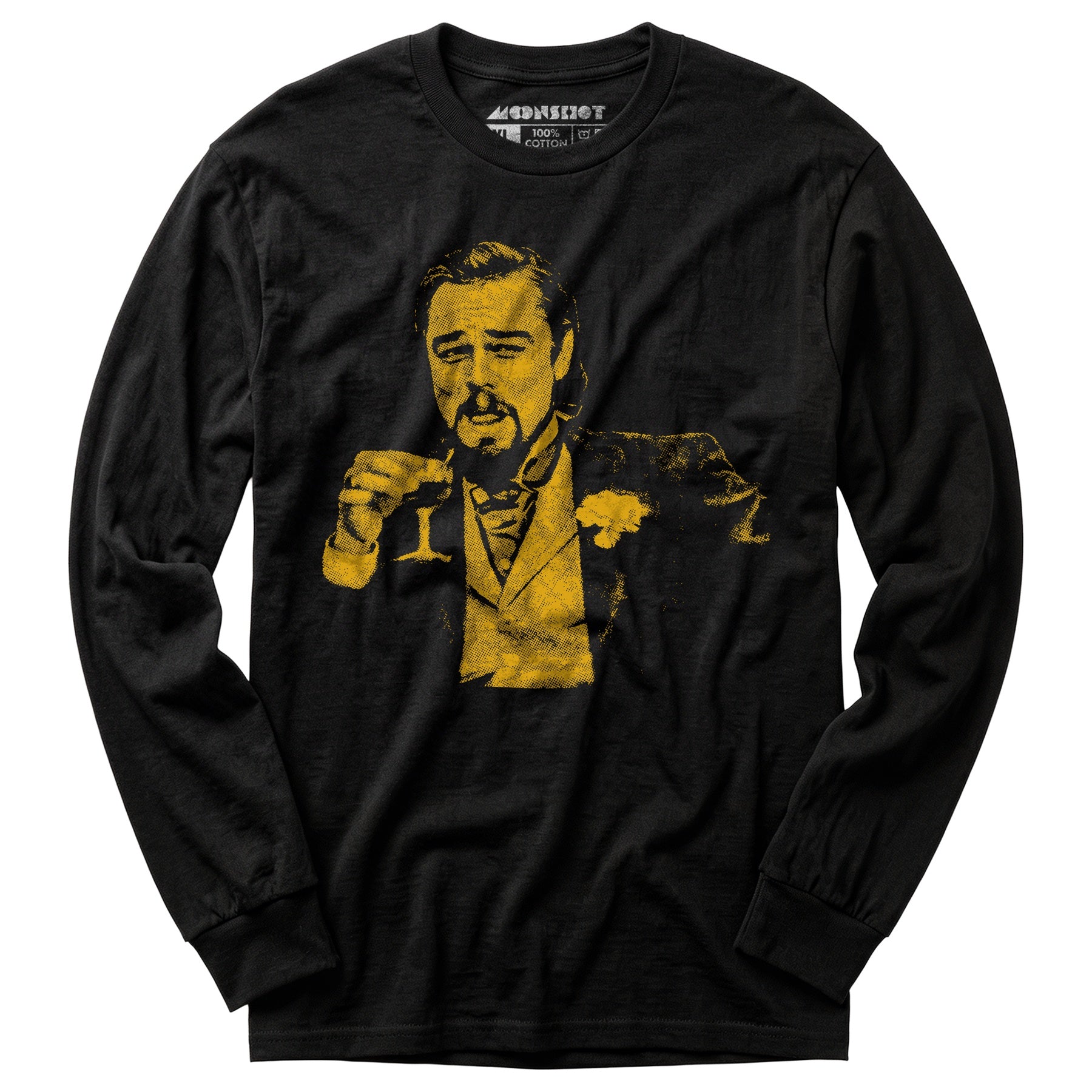 Leonardo DiCaprio Django Laughing Reaction Meme - Long Sleeve T-Shirt