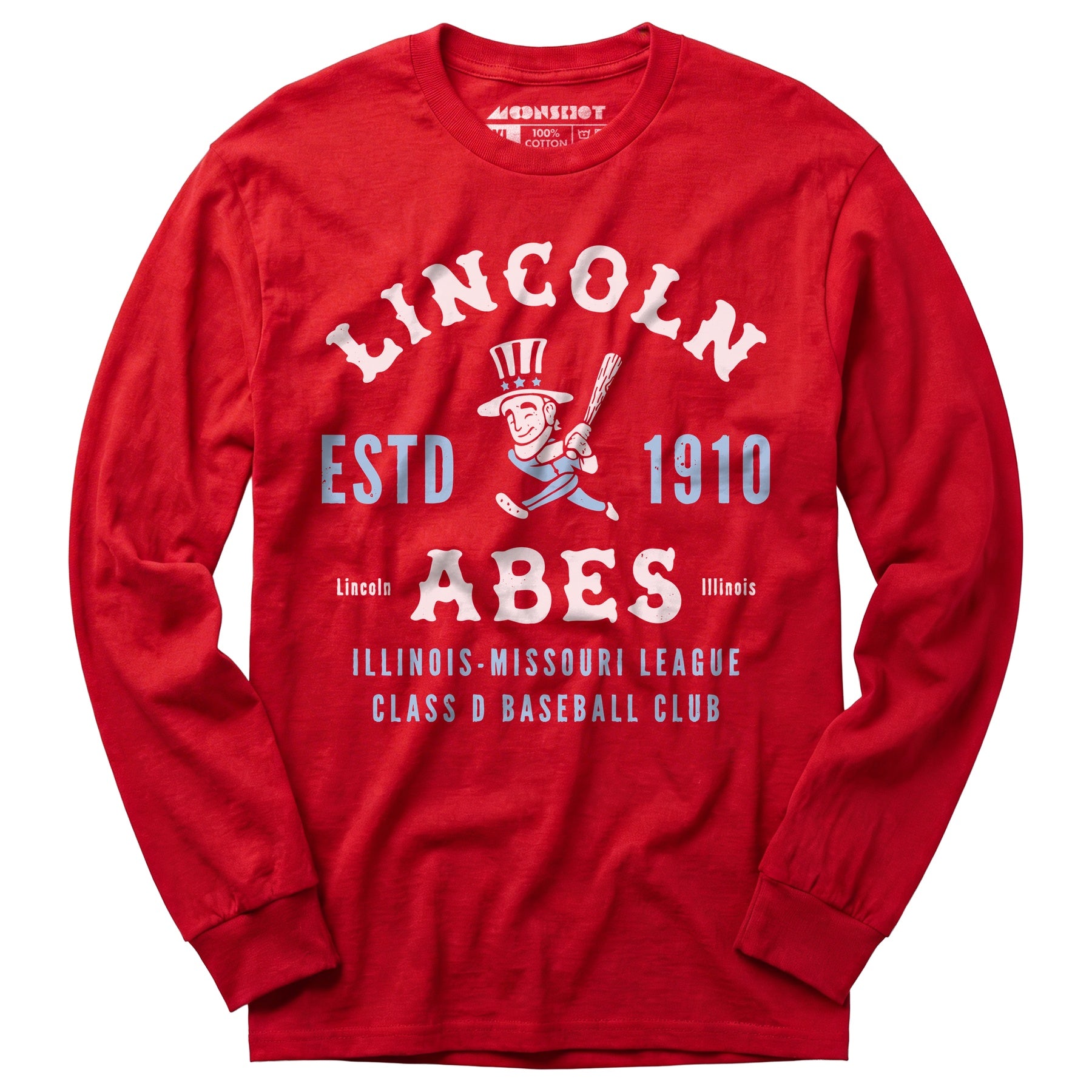 Lincoln Abes - Illinois - Vintage Defunct Baseball Teams - Long Sleeve T-Shirt