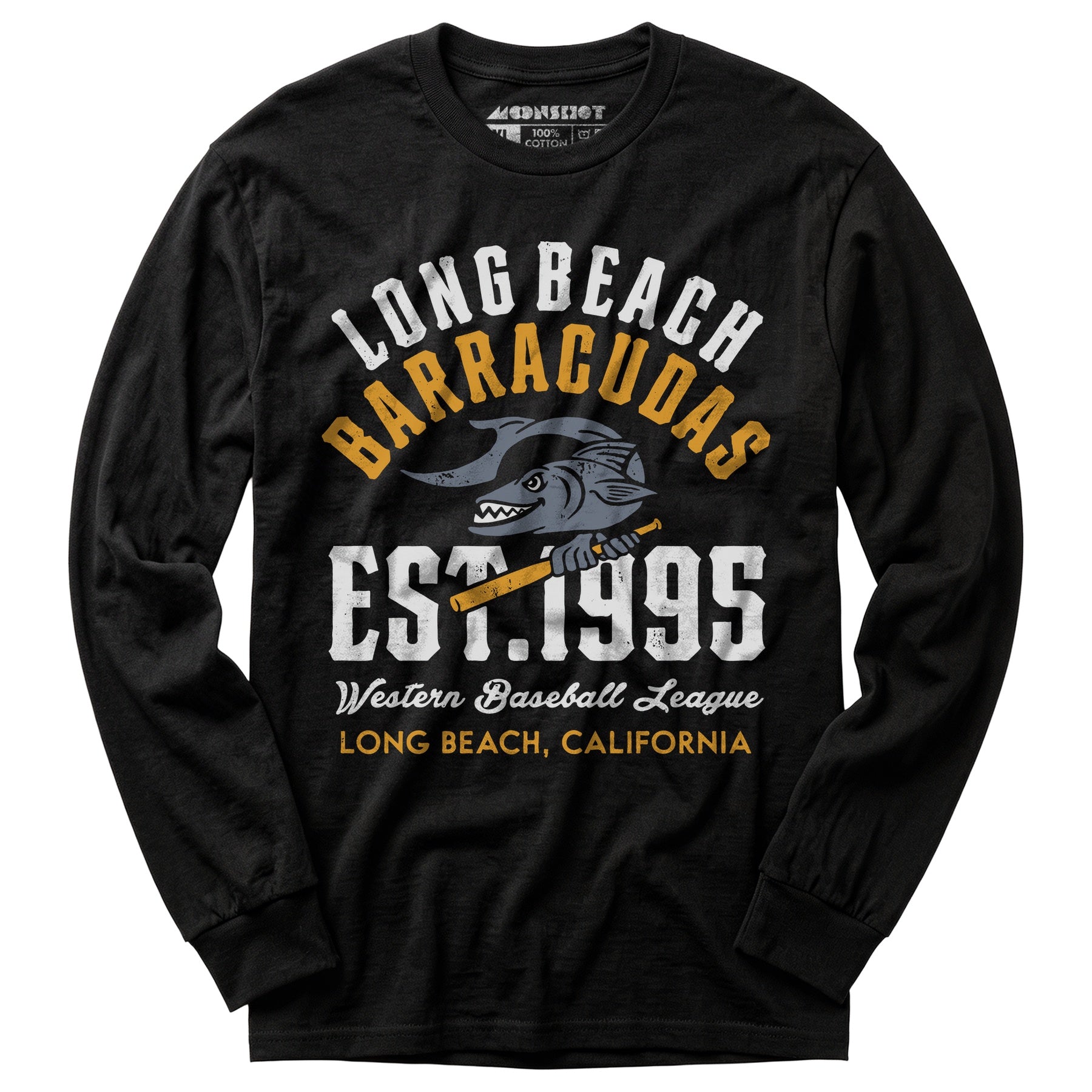 Long Beach Barracudas - California - Vintage Defunct Baseball Teams - Long Sleeve T-Shirt