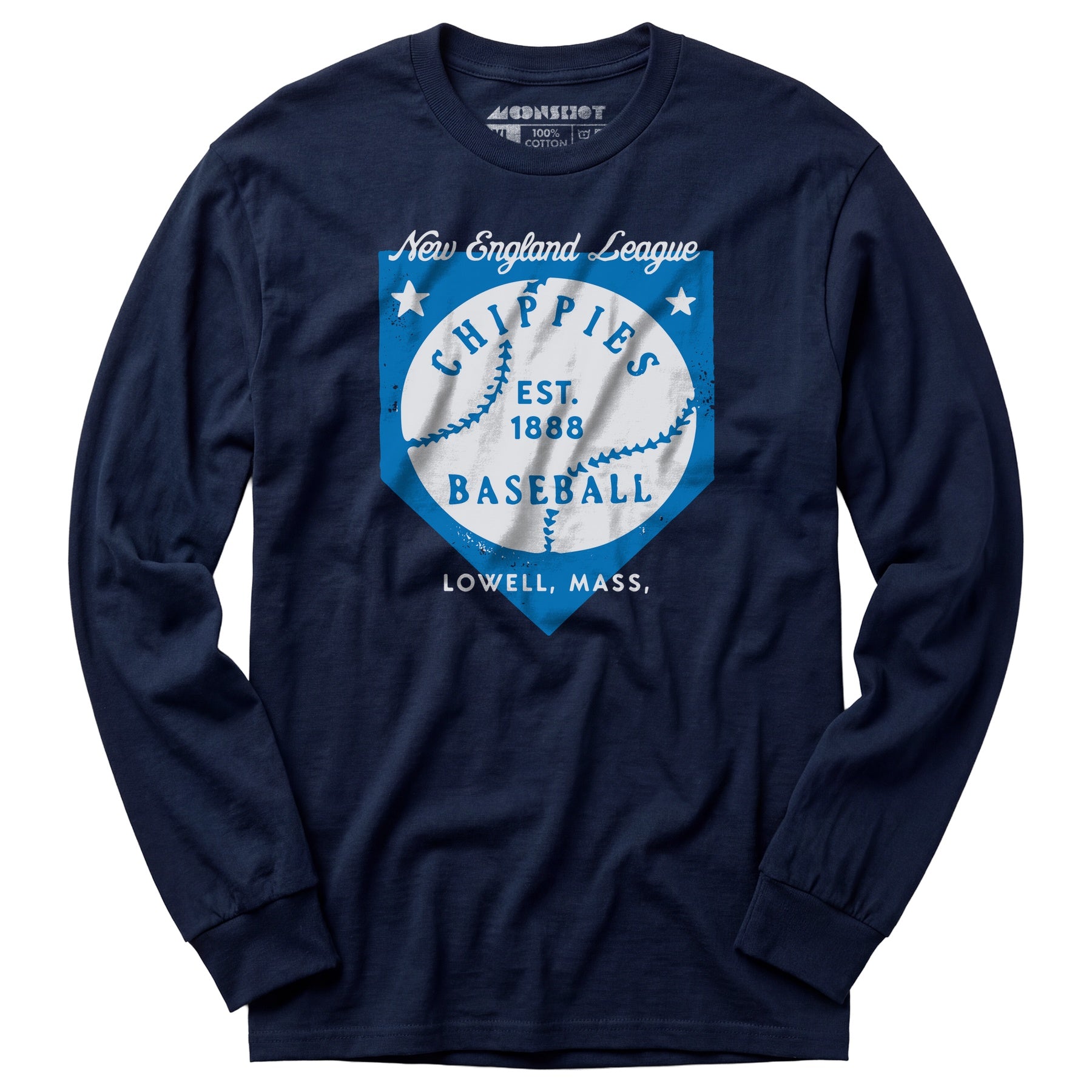 Lowell Chippies - Massachusetts - Vintage Defunct Baseball Teams - Long Sleeve T-Shirt