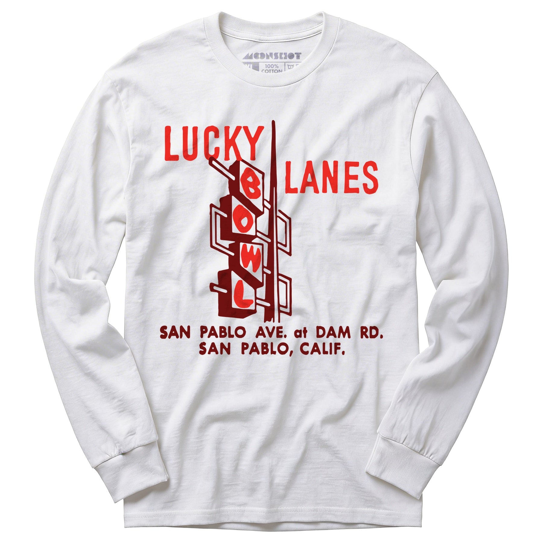 Lucky Lanes - San Pablo, CA - Vintage Bowling Alley - Long Sleeve T-Shirt