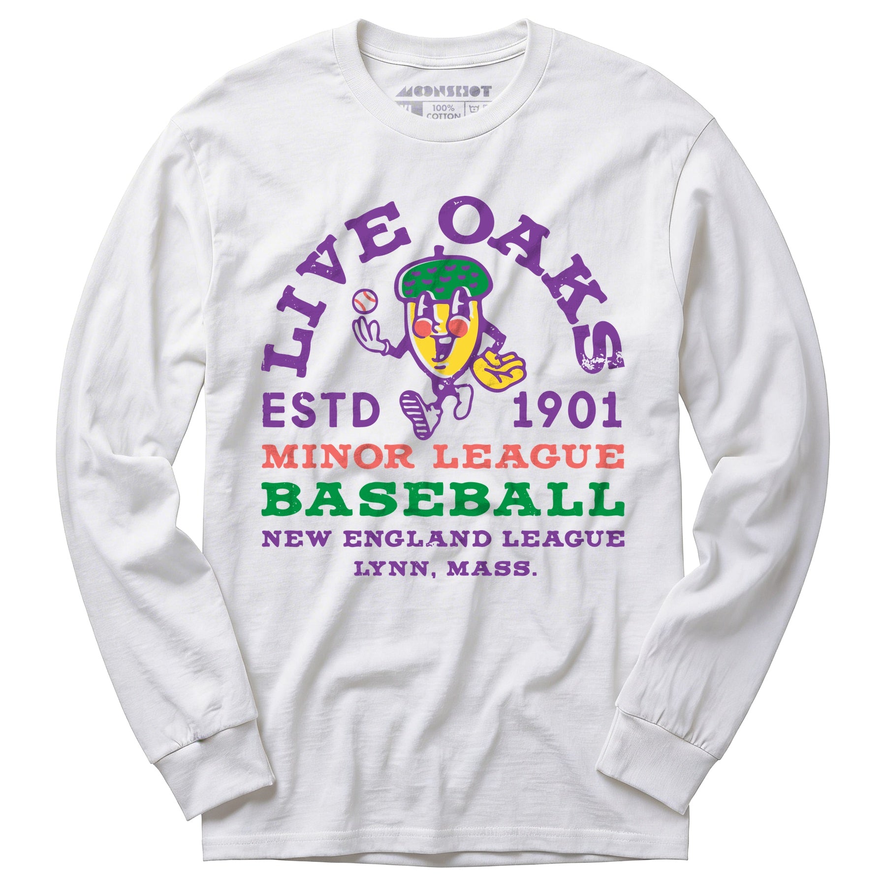 Lynn Live Oaks - Massachusetts - Vintage Defunct Baseball Teams - Long Sleeve T-Shirt