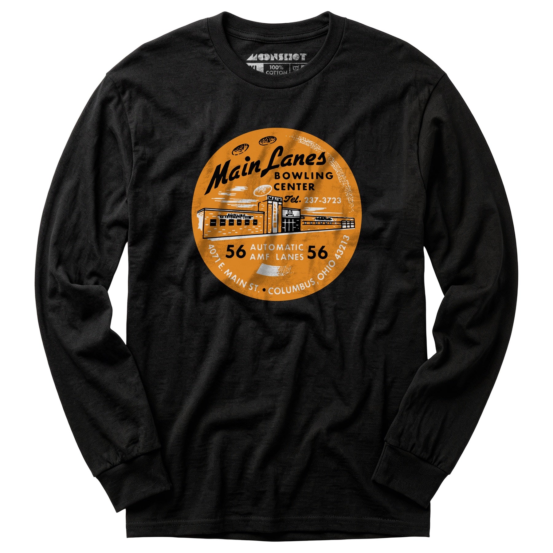 Main Lanes - Columbus Ohio - Vintage Bowling Alley - Long Sleeve T-Shirt