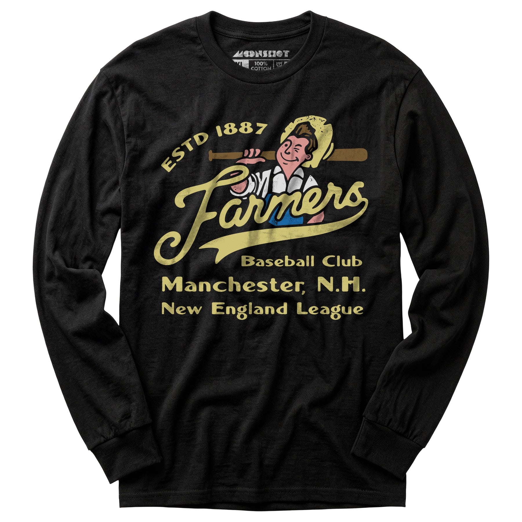 Manchester Farmers - New Hampshire - Vintage Defunct Baseball Teams - Long Sleeve T-Shirt
