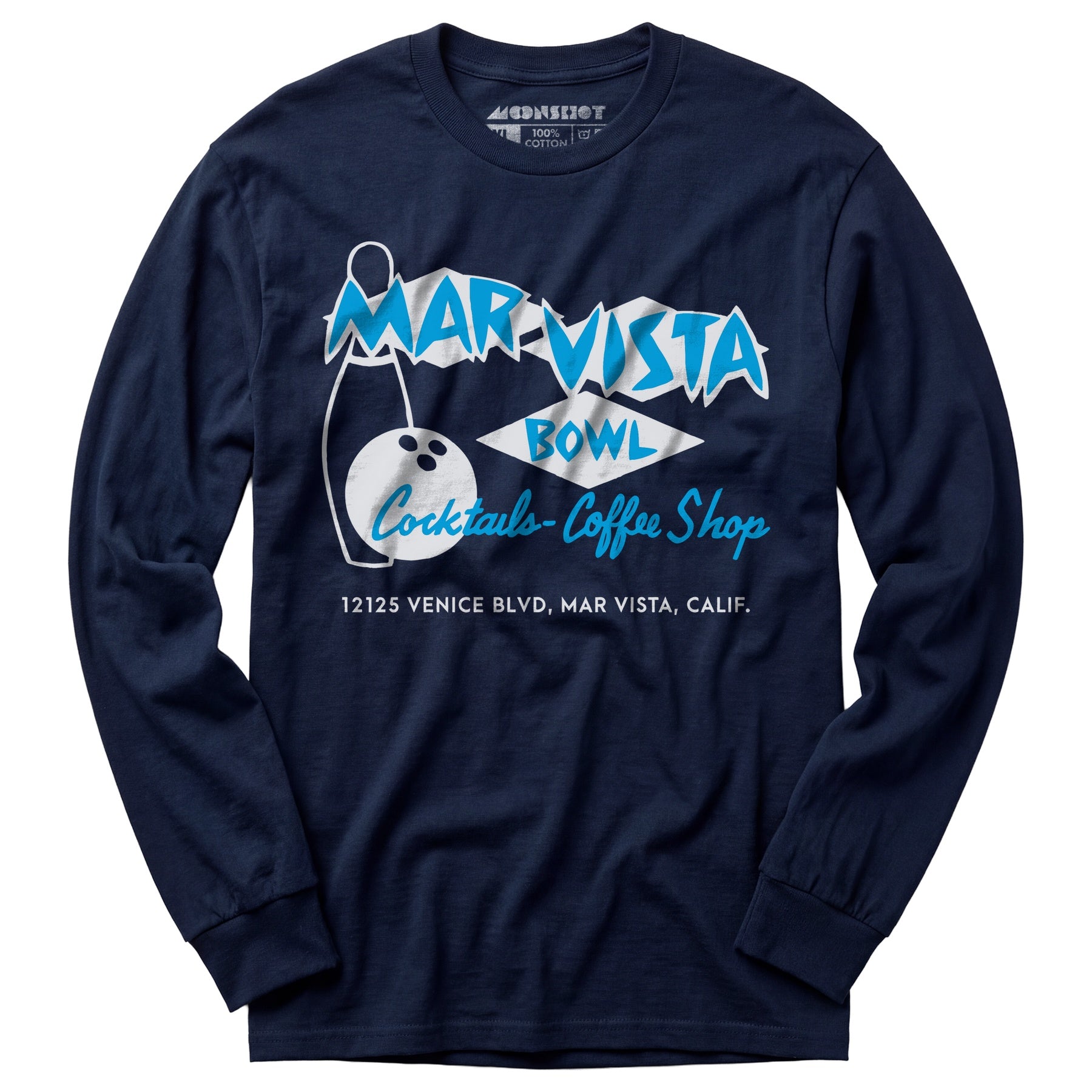 Mar Vista Bowl - Los Angeles, CA - Vintage Bowling Alley - Long Sleeve T-Shirt