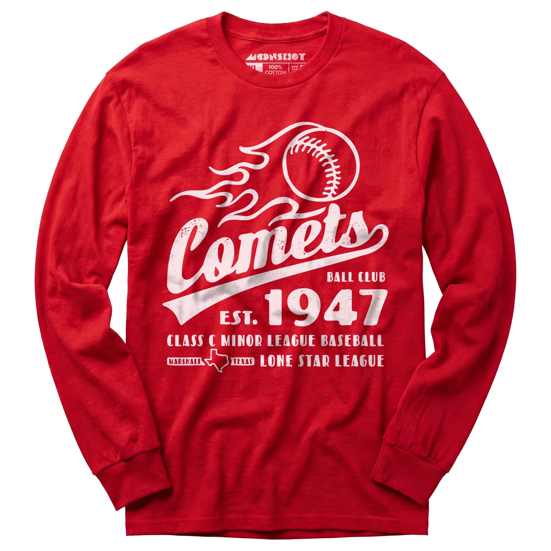 Marshall Comets - Texas - Vintage Defunct Baseball Teams - Long Sleeve T-Shirt