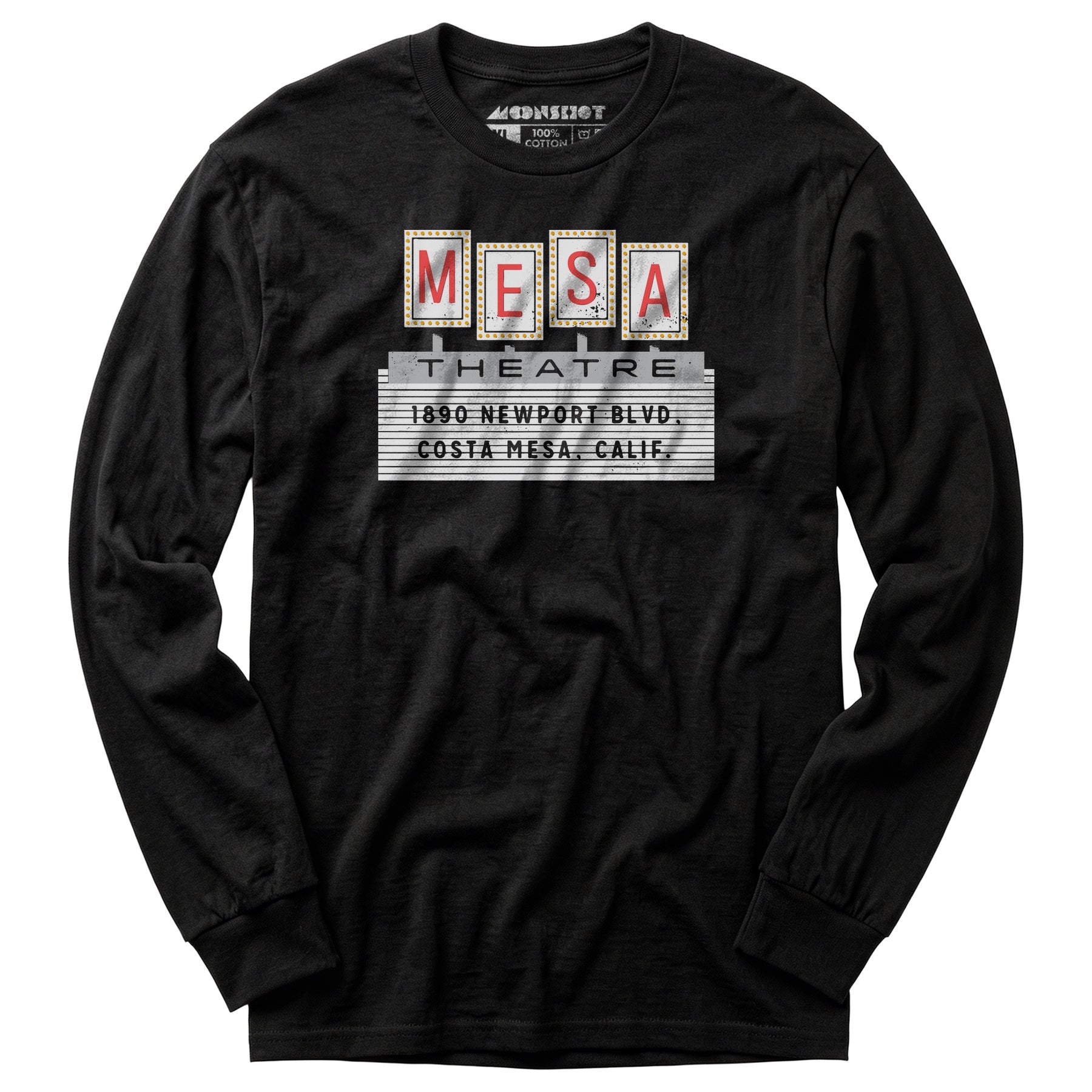 Mesa Theatre - Costa Mesa, CA - Vintage Movie Theatre - Long Sleeve T-Shirt