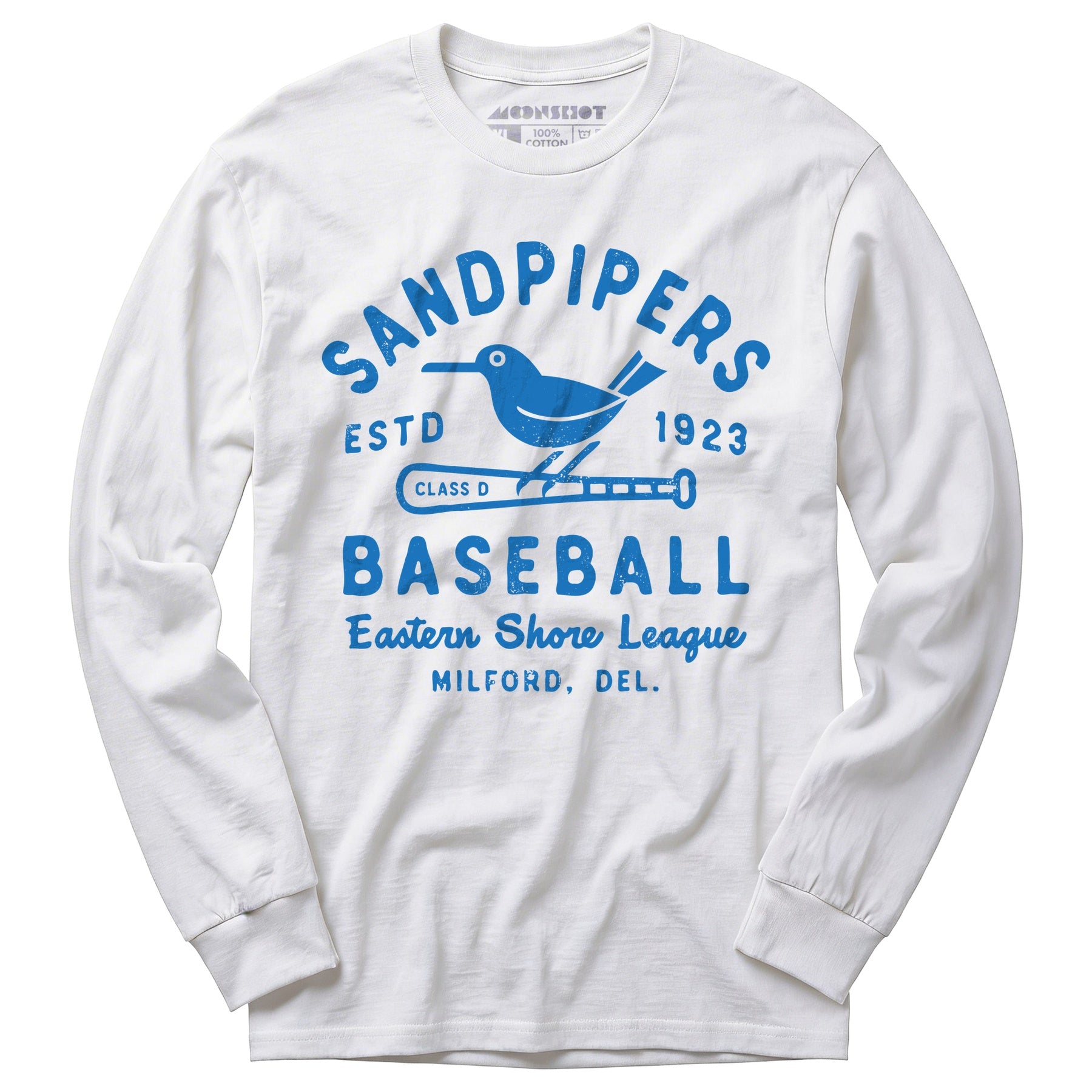 Milford Sandpipers - Delaware - Vintage Defunct Baseball Teams - Long Sleeve T-Shirt