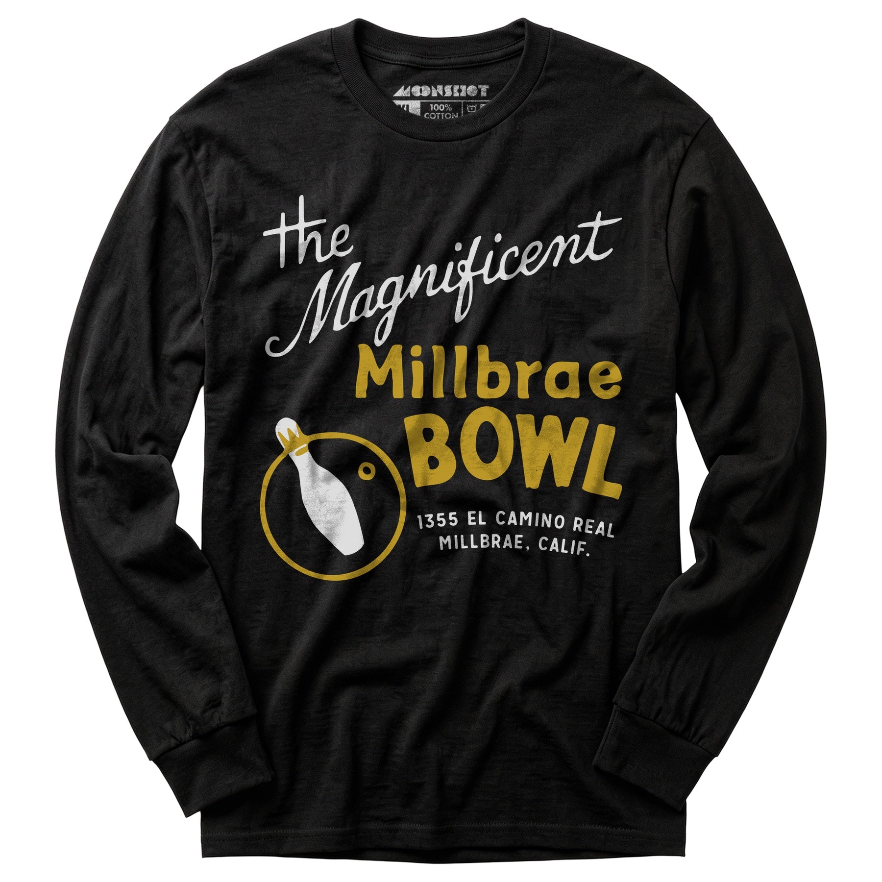 Millbrae Bowl - Millbrae, CA - Vintage Bowling Alley - Long Sleeve T-Shirt