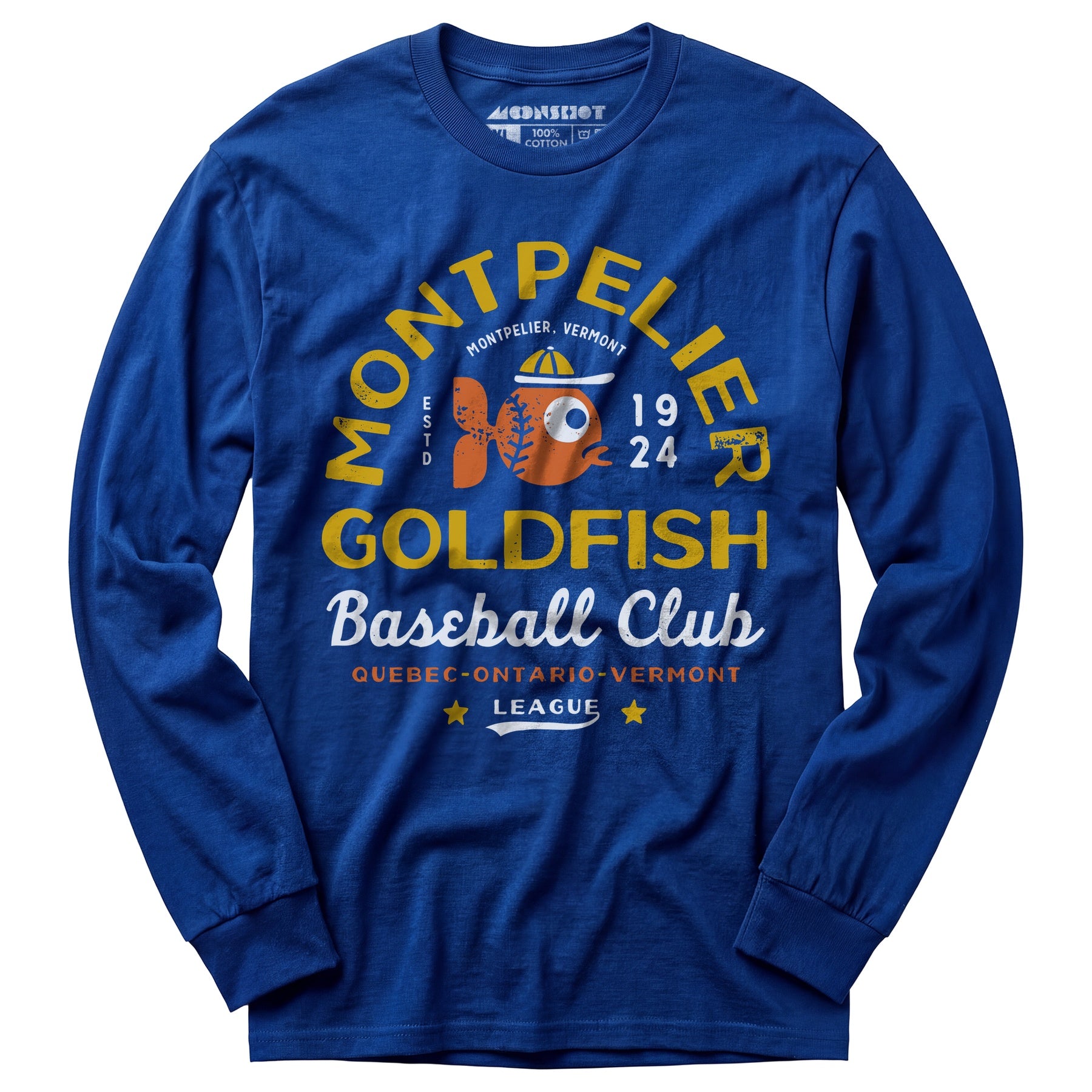 Montpelier Goldfish - Vermont - Vintage Defunct Baseball Teams - Long Sleeve T-Shirt