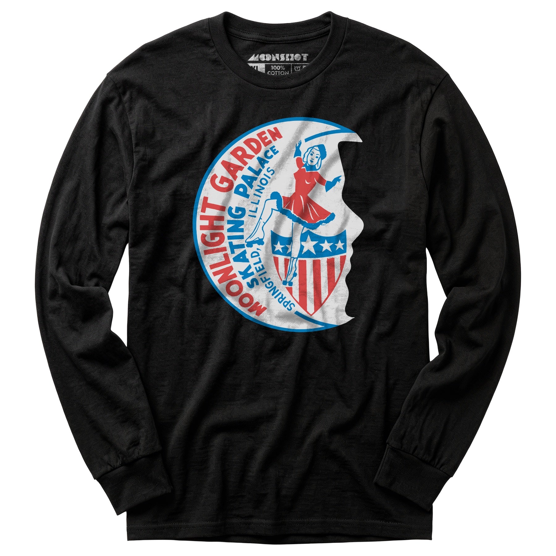 Moonlight Garden Skating Palace - Springfield, IL - Vintage Roller Rink - Long Sleeve T-Shirt