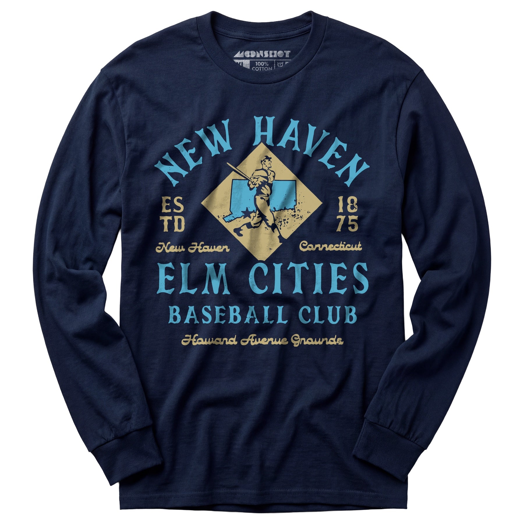 New Haven Elm Cities - Connecticut - Vintage Defunct Baseball Teams - Long Sleeve T-Shirt