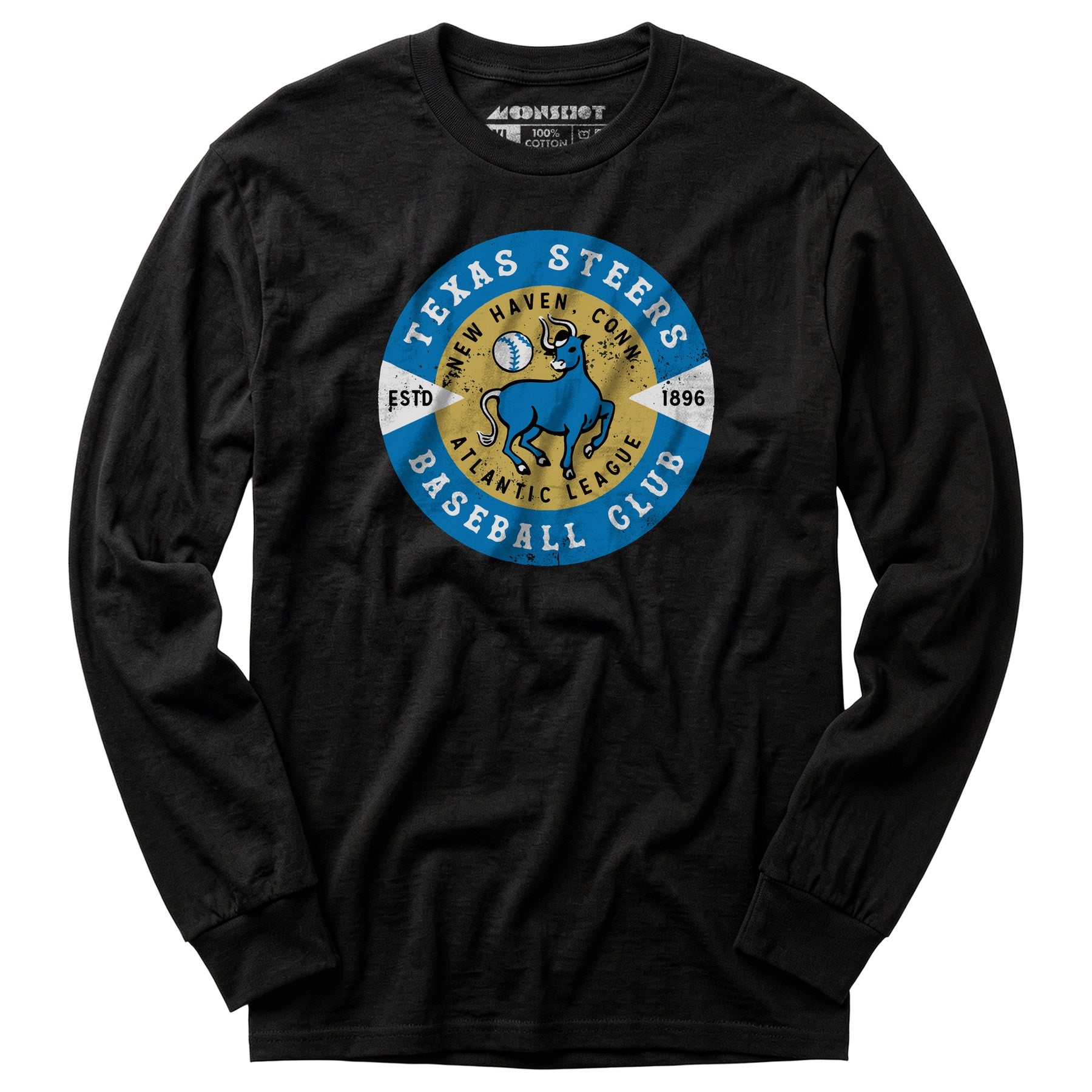 New Haven Texas Steers - Connecticut - Vintage Defunct Baseball Teams - Long Sleeve T-Shirt