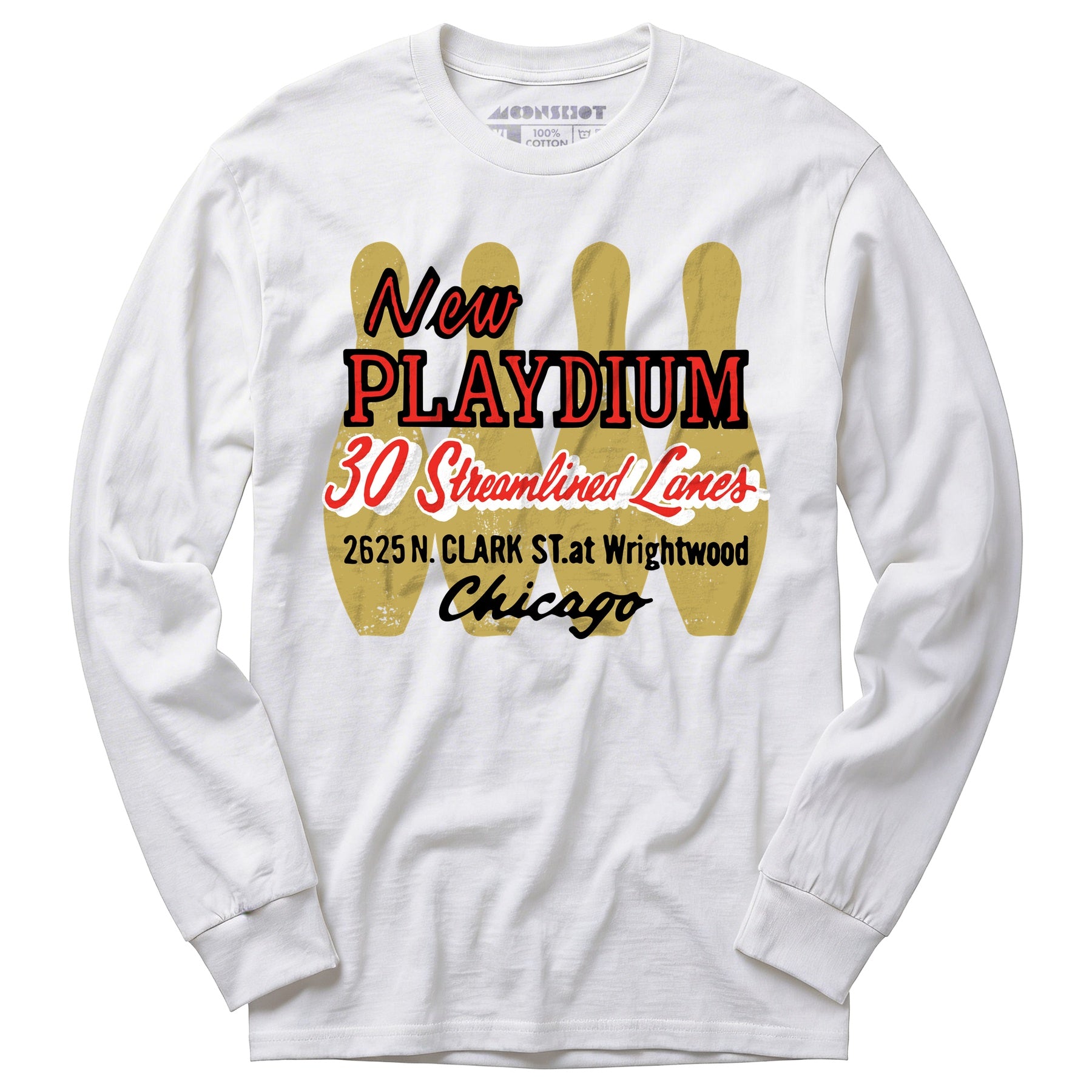 New Playdium - Chicago, IL - Vintage Bowling Alley - Long Sleeve T-Shirt