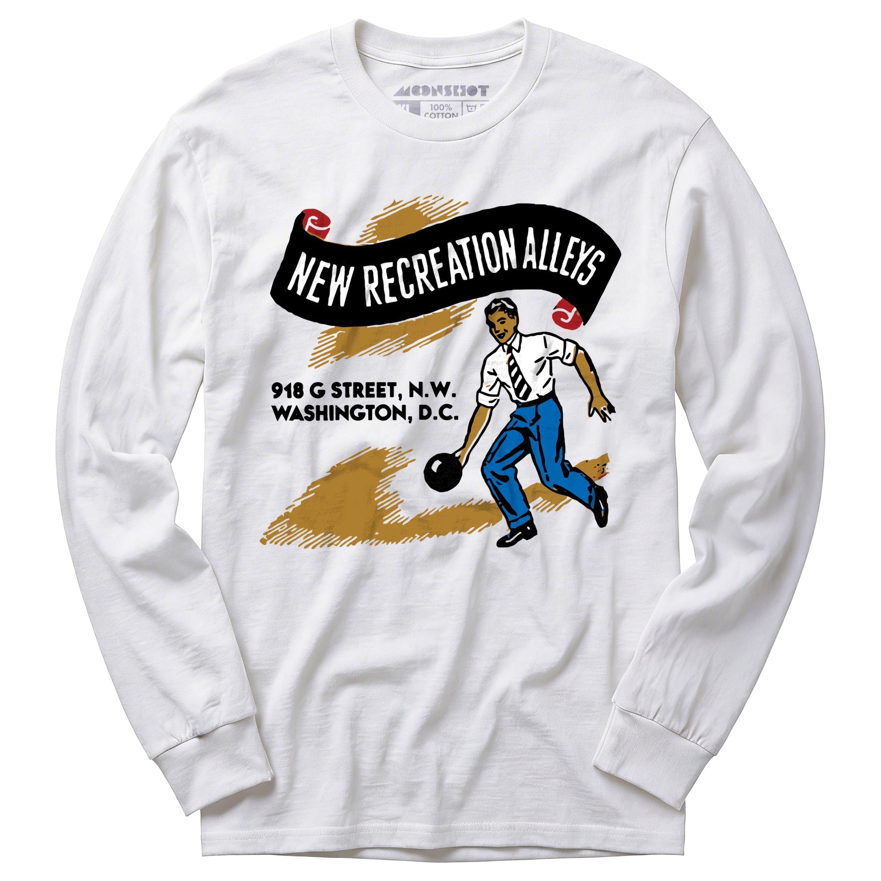 New Recreation Alleys - Washington D.C. - Vintage Bowling Alley - Long Sleeve T-Shirt