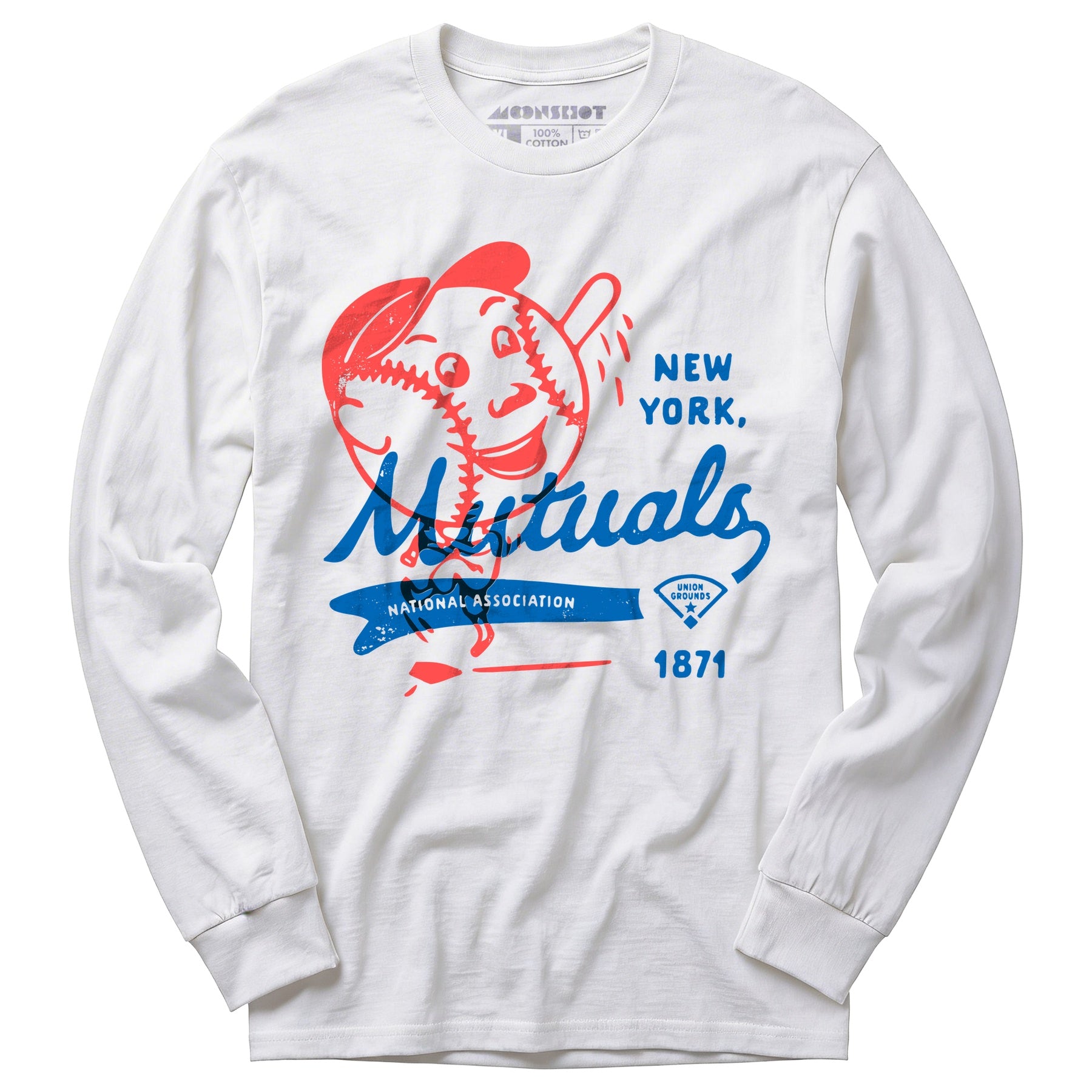 New York Mutuals - Vintage Defunct Baseball Teams - Long Sleeve T-Shirt