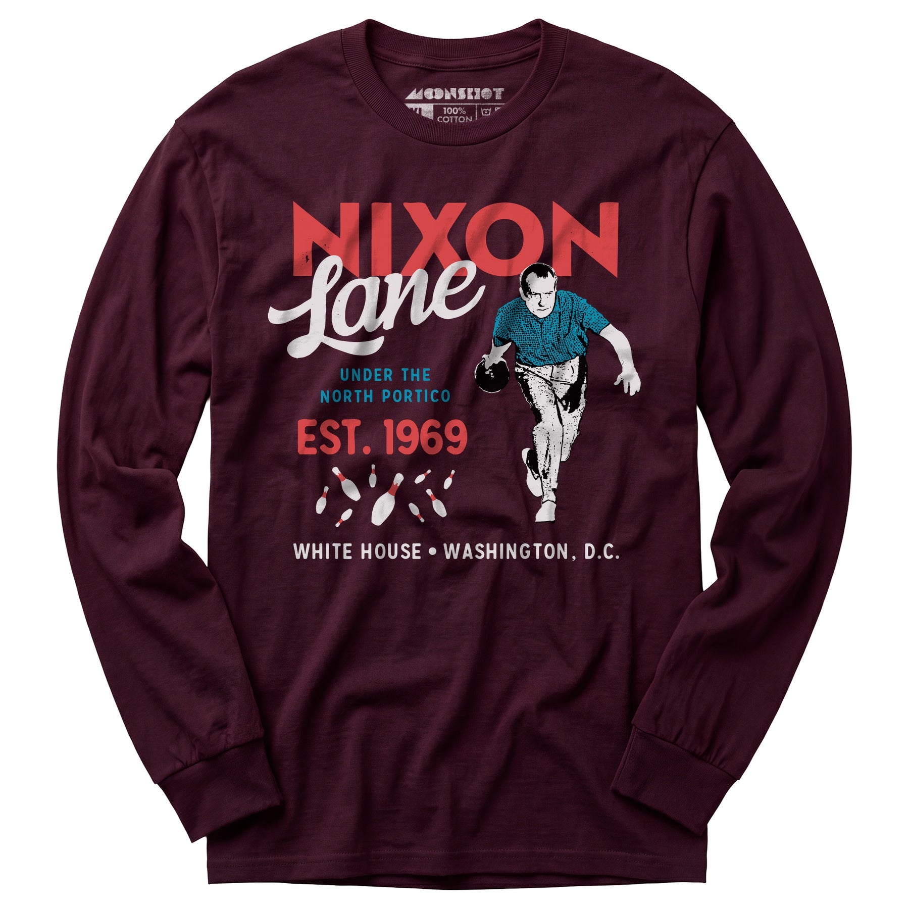 Nixon Lane - Washington D.C. - Vintage Bowling Alley - Long Sleeve T-Shirt