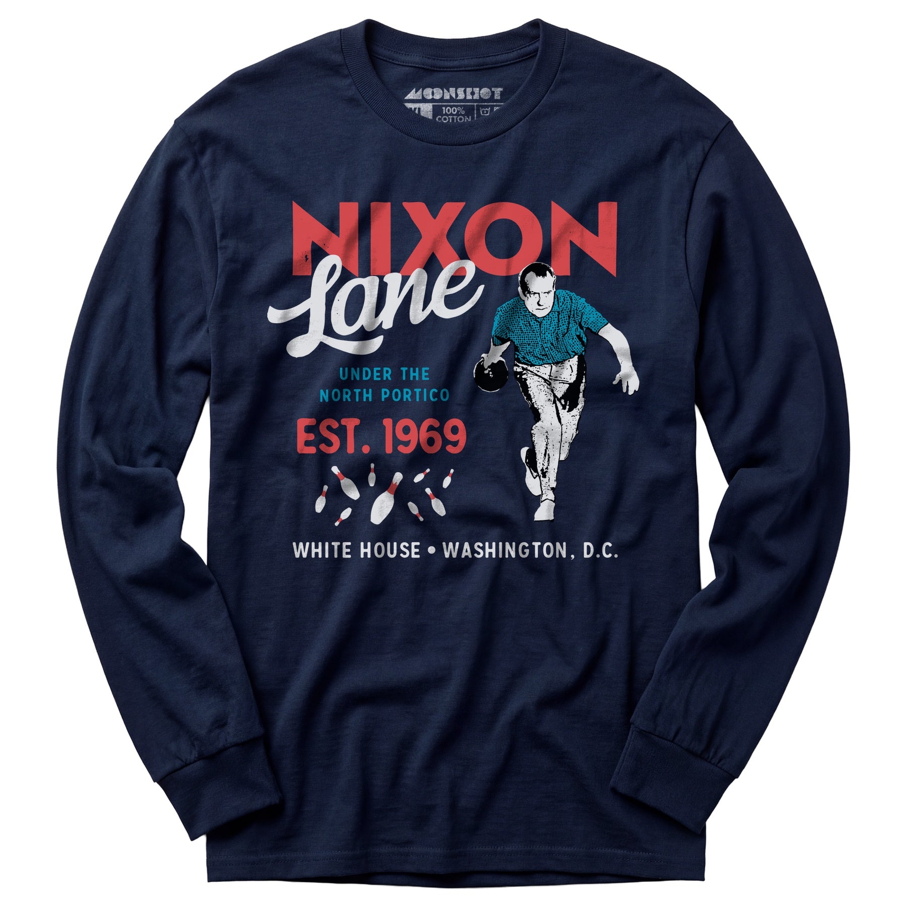 Nixon Lane - Washington D.C. - Vintage Bowling Alley - Long Sleeve T-Shirt