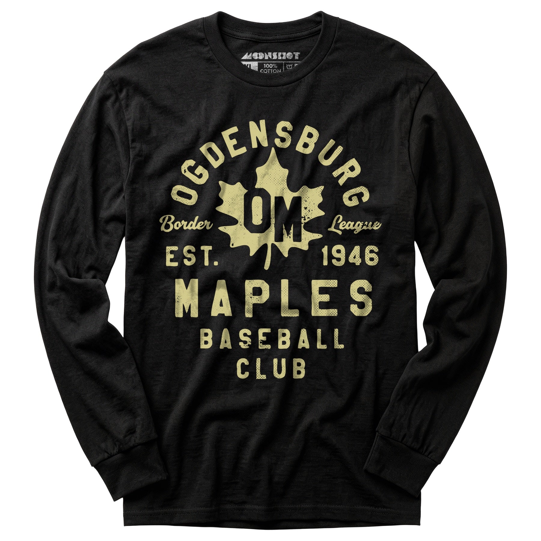 Ogdensburg Maples - New York - Vintage Defunct Baseball Teams - Long Sleeve T-Shirt