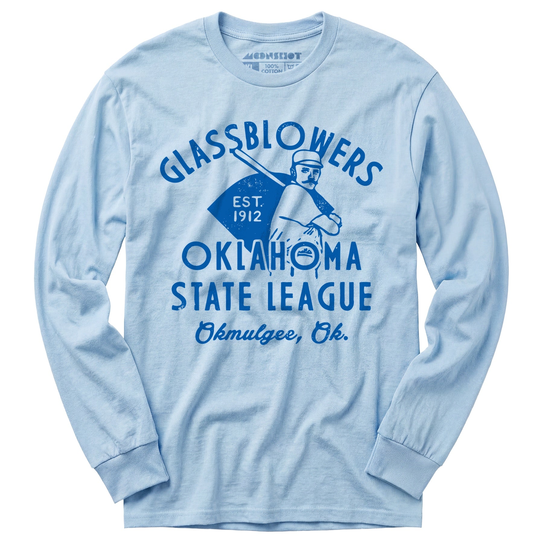 Okmulgee Glassblowers - Oklahoma - Vintage Defunct Baseball Teams - Long Sleeve T-Shirt