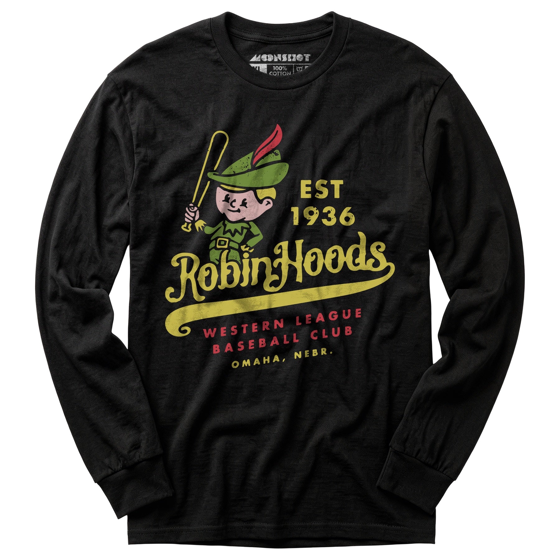 Omaha Robin Hoods - Nebraska - Vintage Defunct Baseball Teams - Long Sleeve T-Shirt