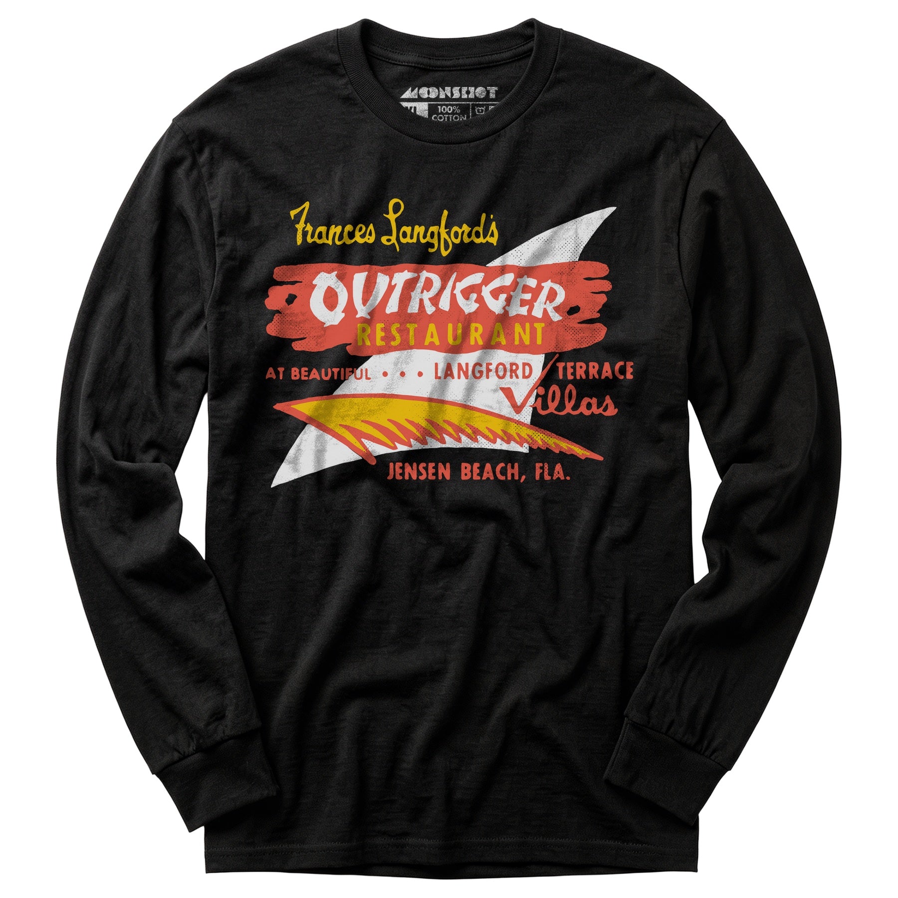 Outrigger - Jensen Beach, FL - Vintage Tiki Bar - Long Sleeve T-Shirt