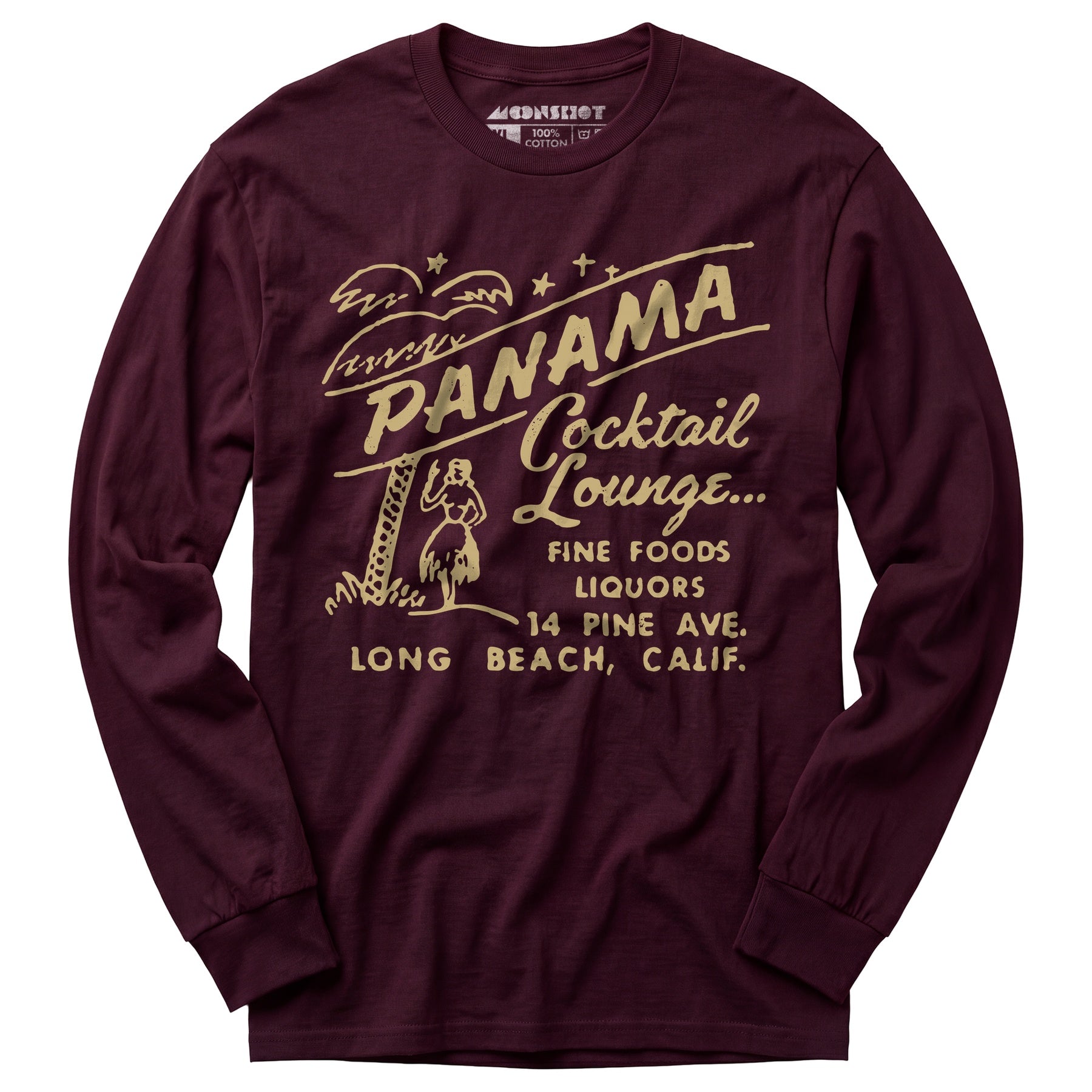 Panama Cocktail Lounge - Long Beach, CA - Vintage Tiki Bar - Long Sleeve T-Shirt
