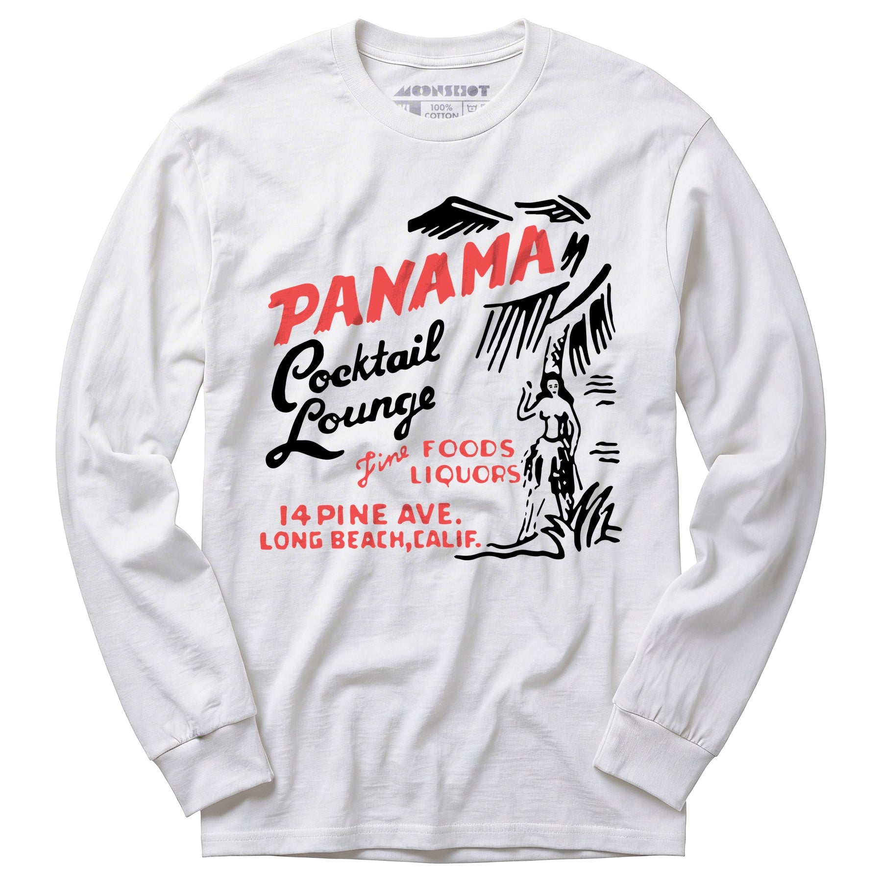 Panama Cocktail Lounge v2 - Long Beach, CA - Vintage Tiki Bar - Long Sleeve T-Shirt