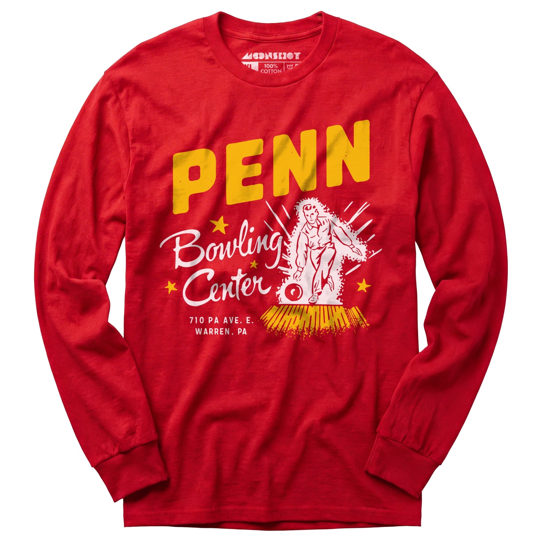 Penn Bowling Center - Warren, PA - Vintage Bowling Alley - Long Sleeve T-Shirt