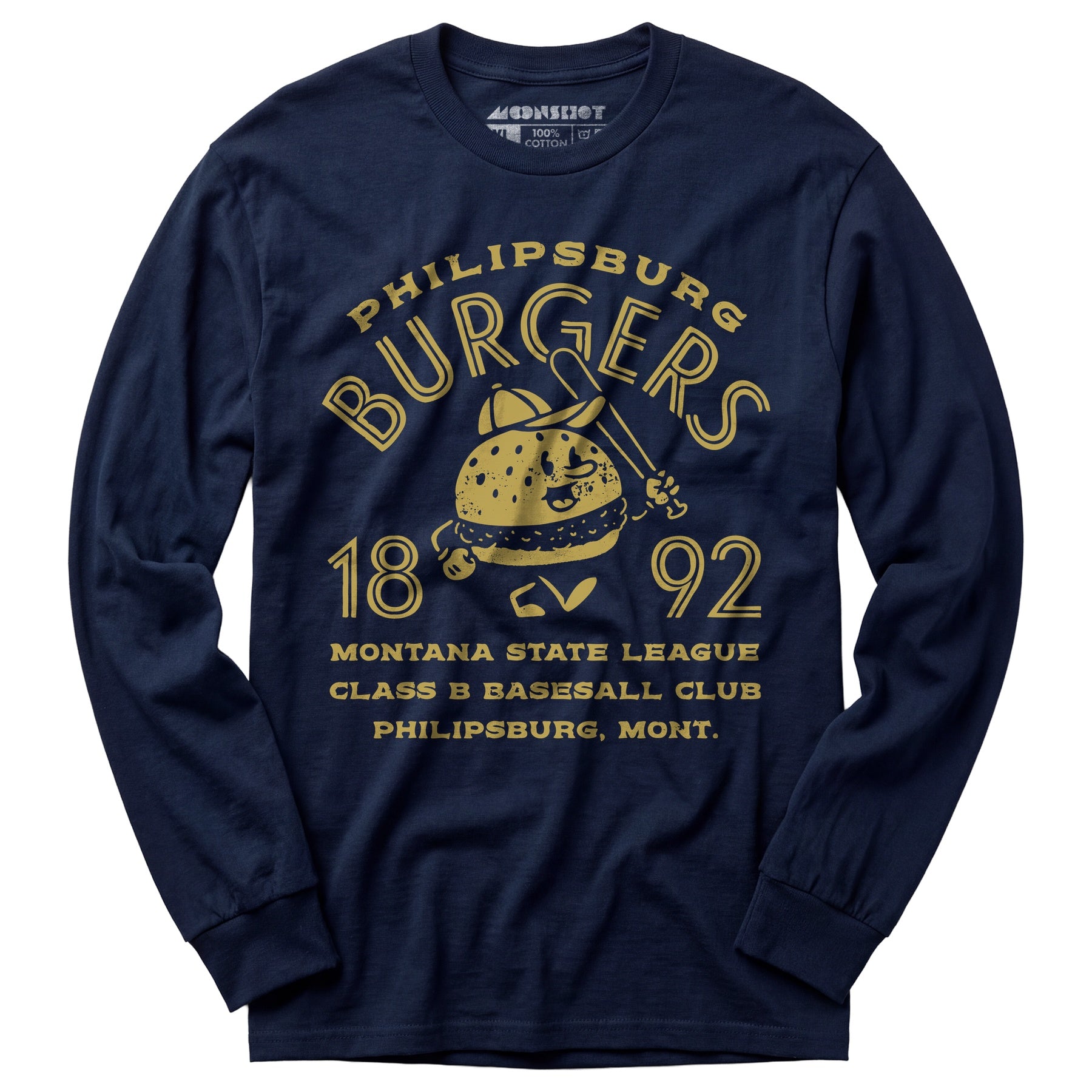 Philipsburg Burgers - Montana - Vintage Defunct Baseball Teams - Long Sleeve T-Shirt