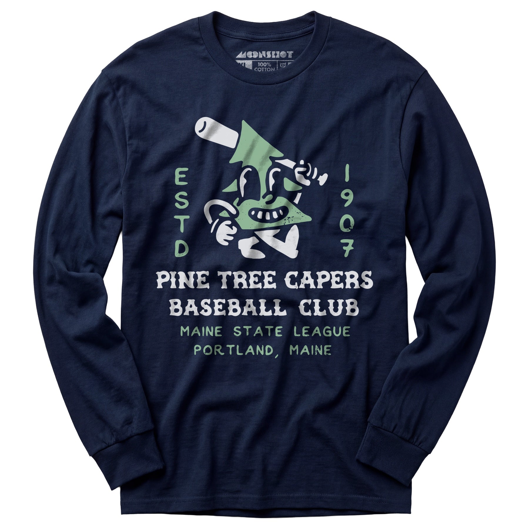 Pine Tree Capers - Portland, ME - Vintage Defunct Baseball Teams - Long Sleeve T-Shirt