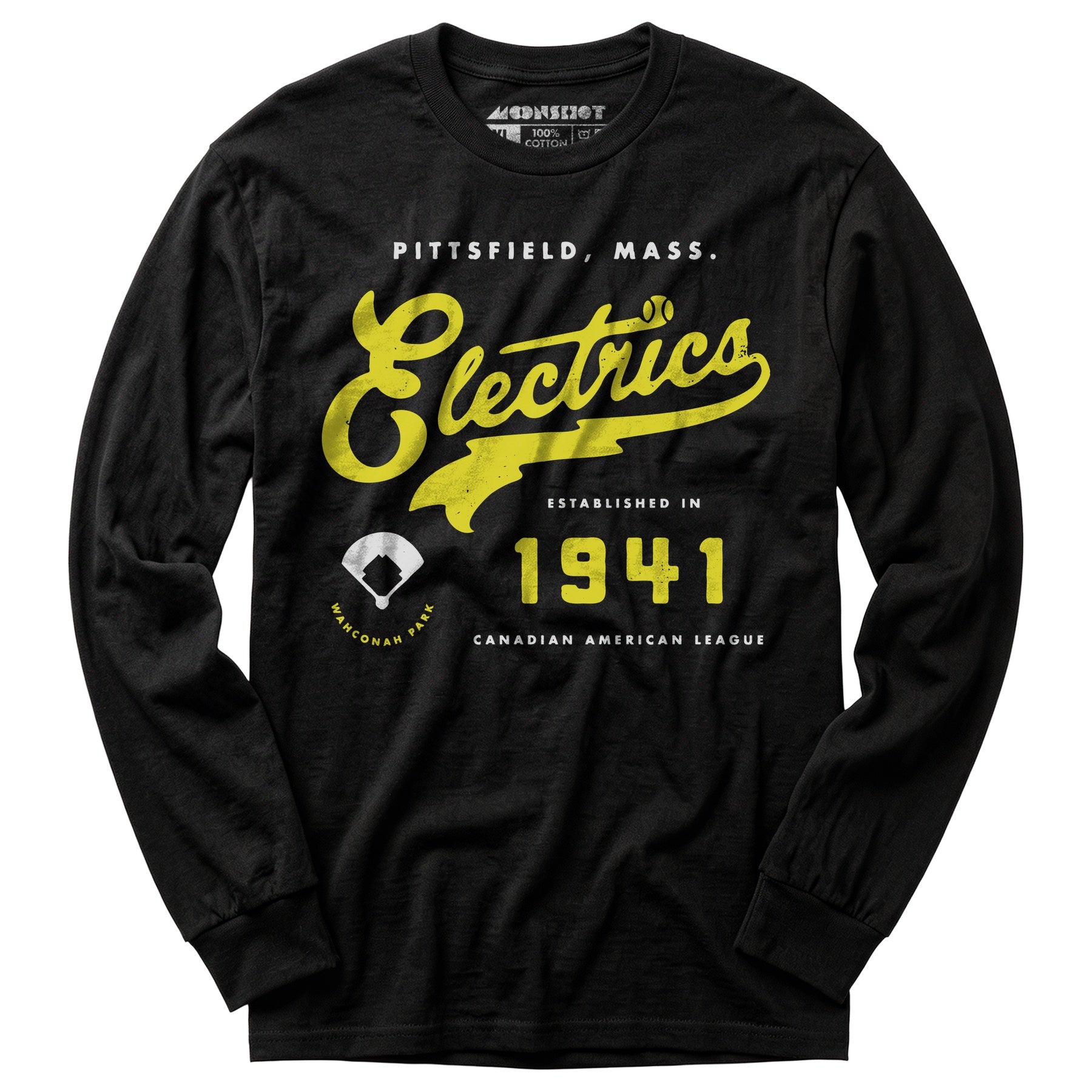 Pittsfield Electrics - Massachusetts - Vintage Defunct Baseball Teams - Long Sleeve T-Shirt